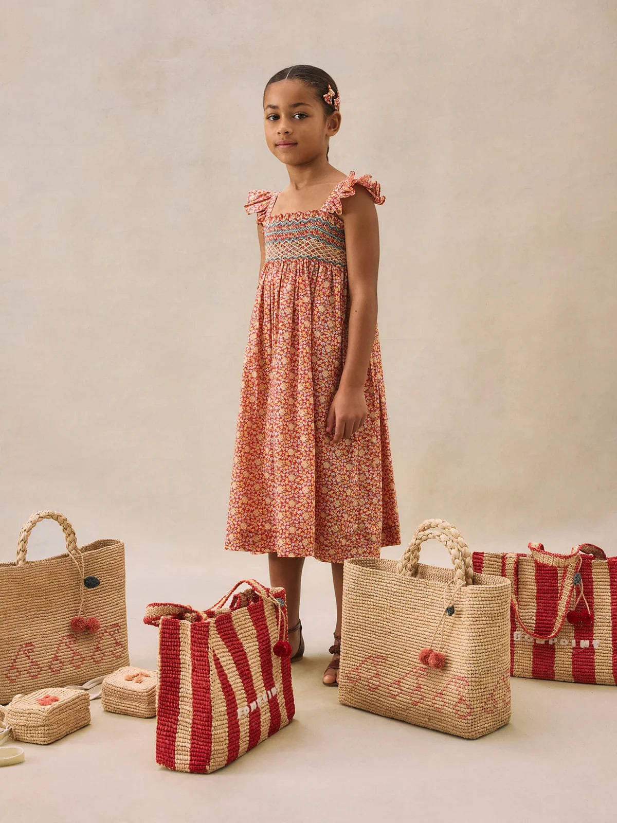 Bonpoint Girls Frances Dress in Red | Childsplay Clothing