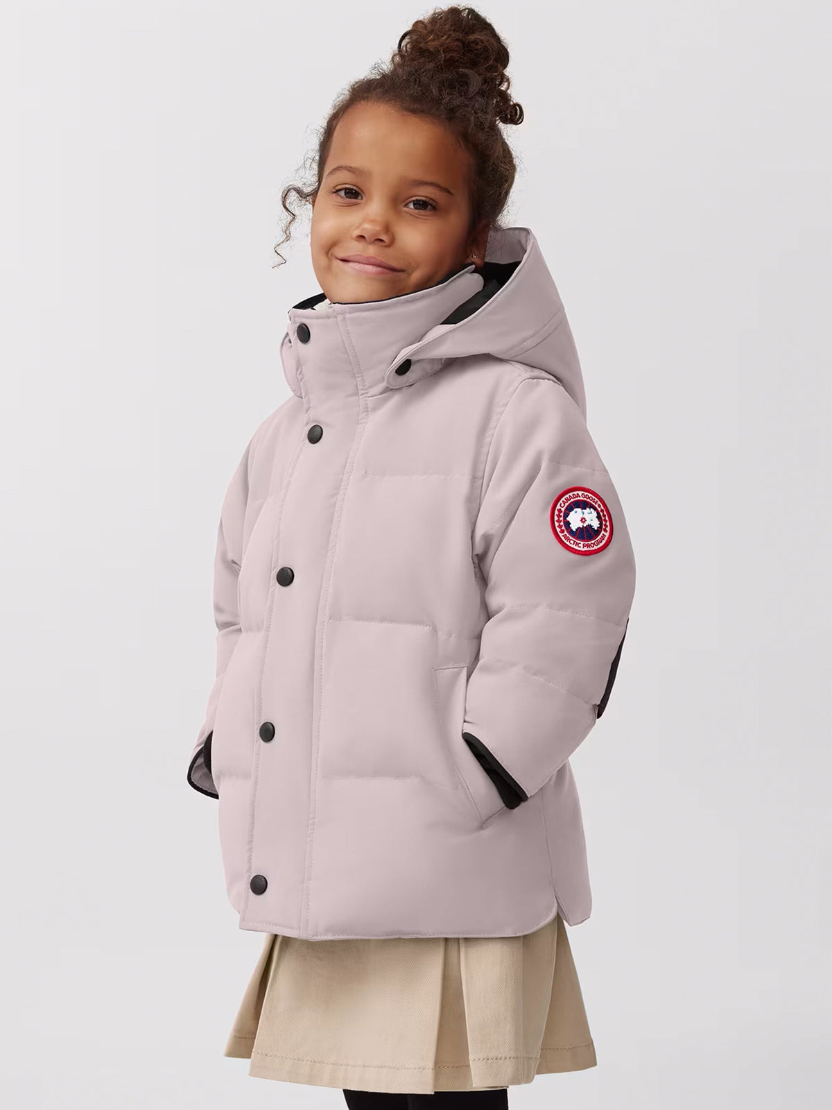 Canada Goose Girls Down Padded Snowy Owl Parka Jacket in Pink 
