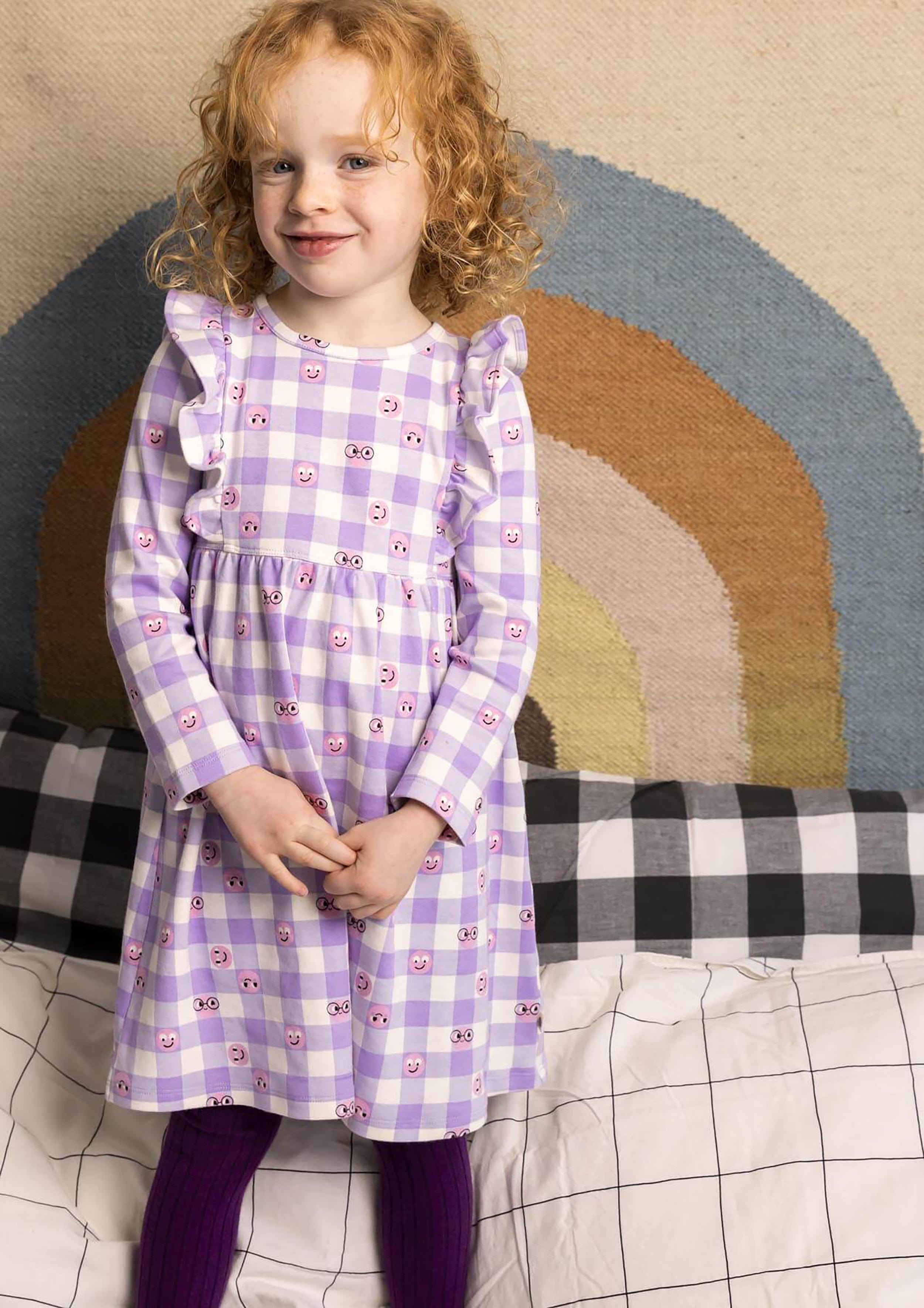 The Bonnie Mob Girls Tiddlywink Dress in Purple | Childsplay Clothing The Bonnie Mob Girls Tiddlywink Dress in Purple | Childsplay Clothing