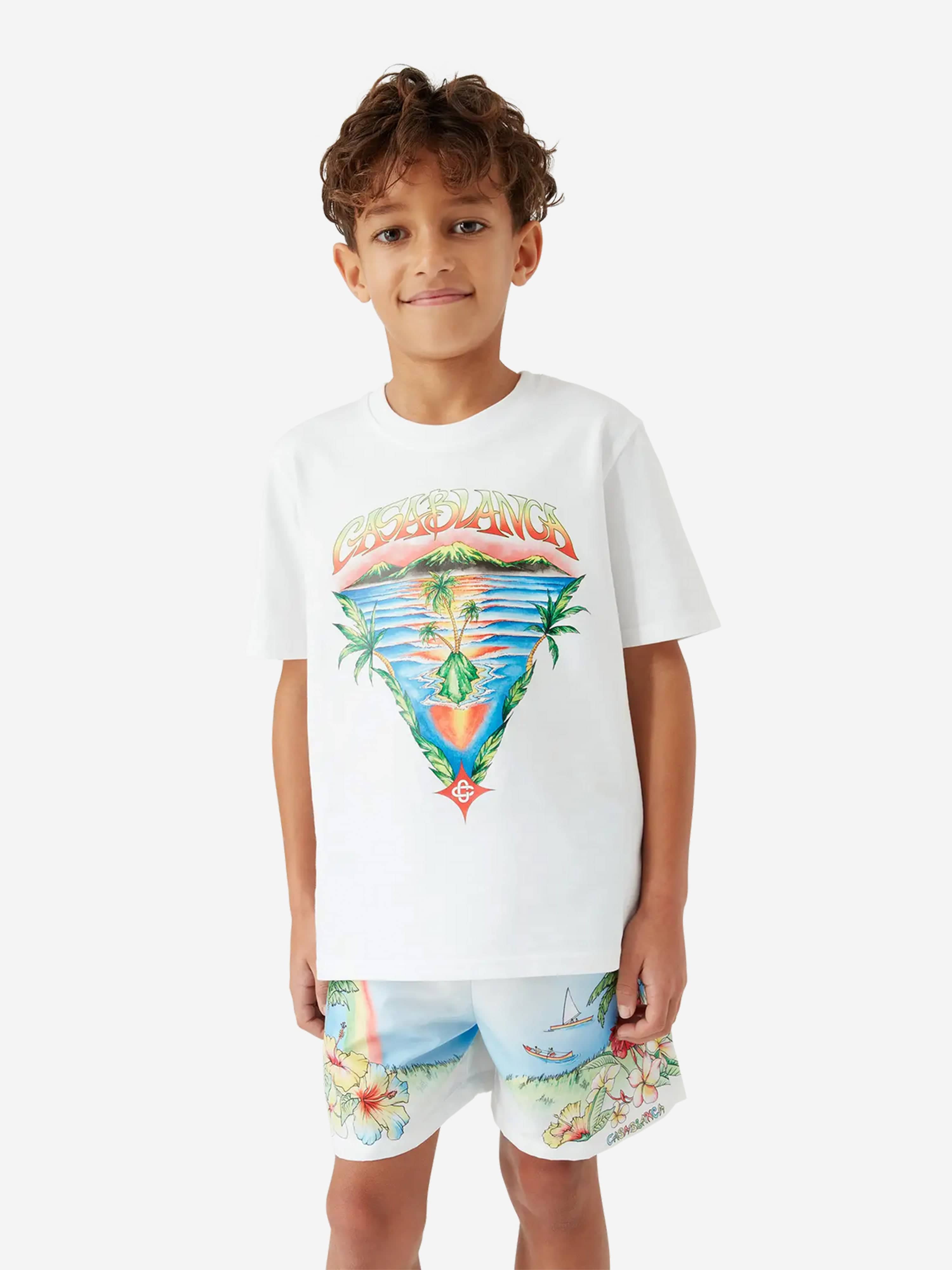 Casablanca Kids Innocence Triangle T-Shirt in White