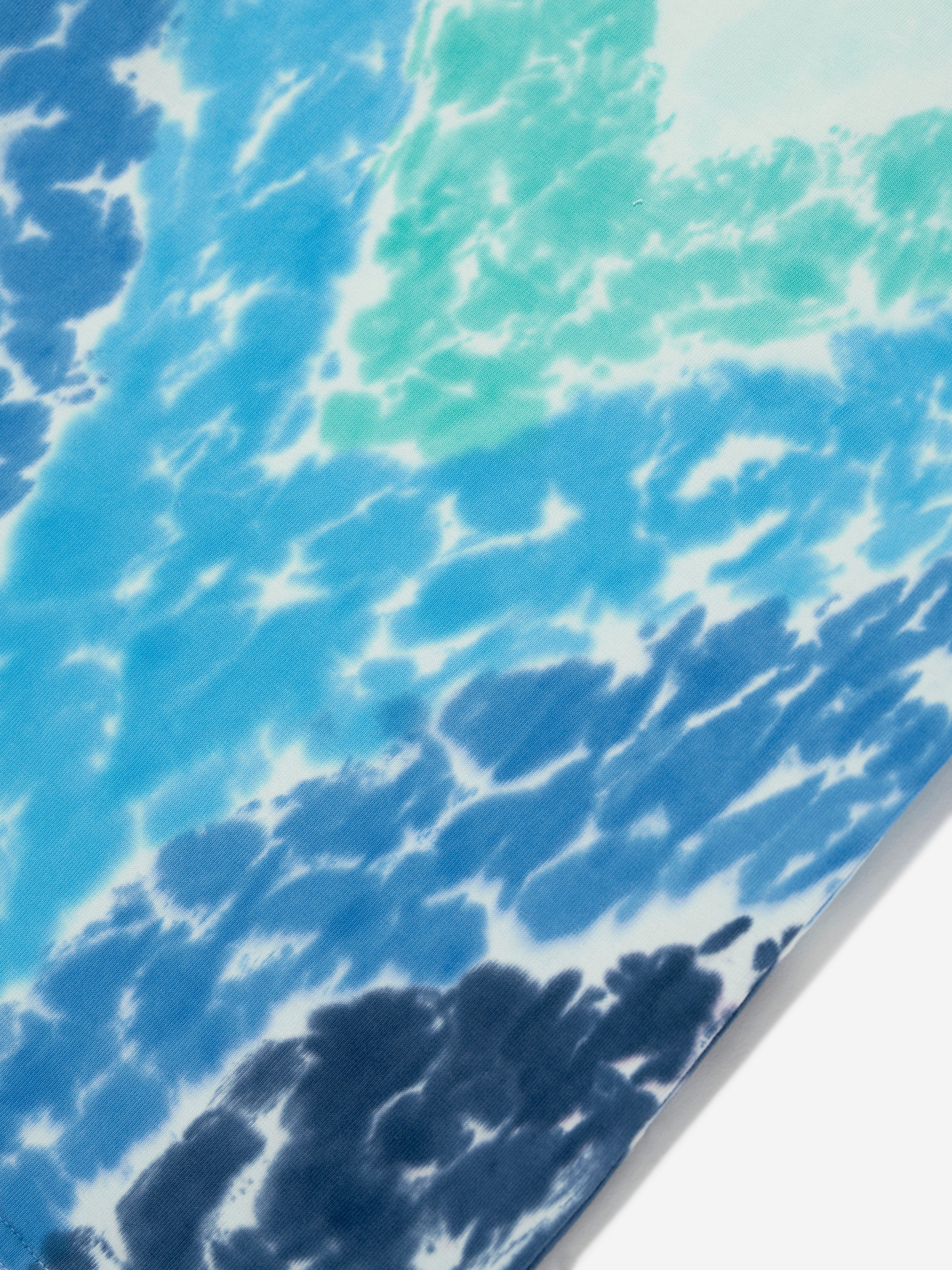 Casablanca Boys Surf Lotus Tie-Dye T-Shirt in Blue