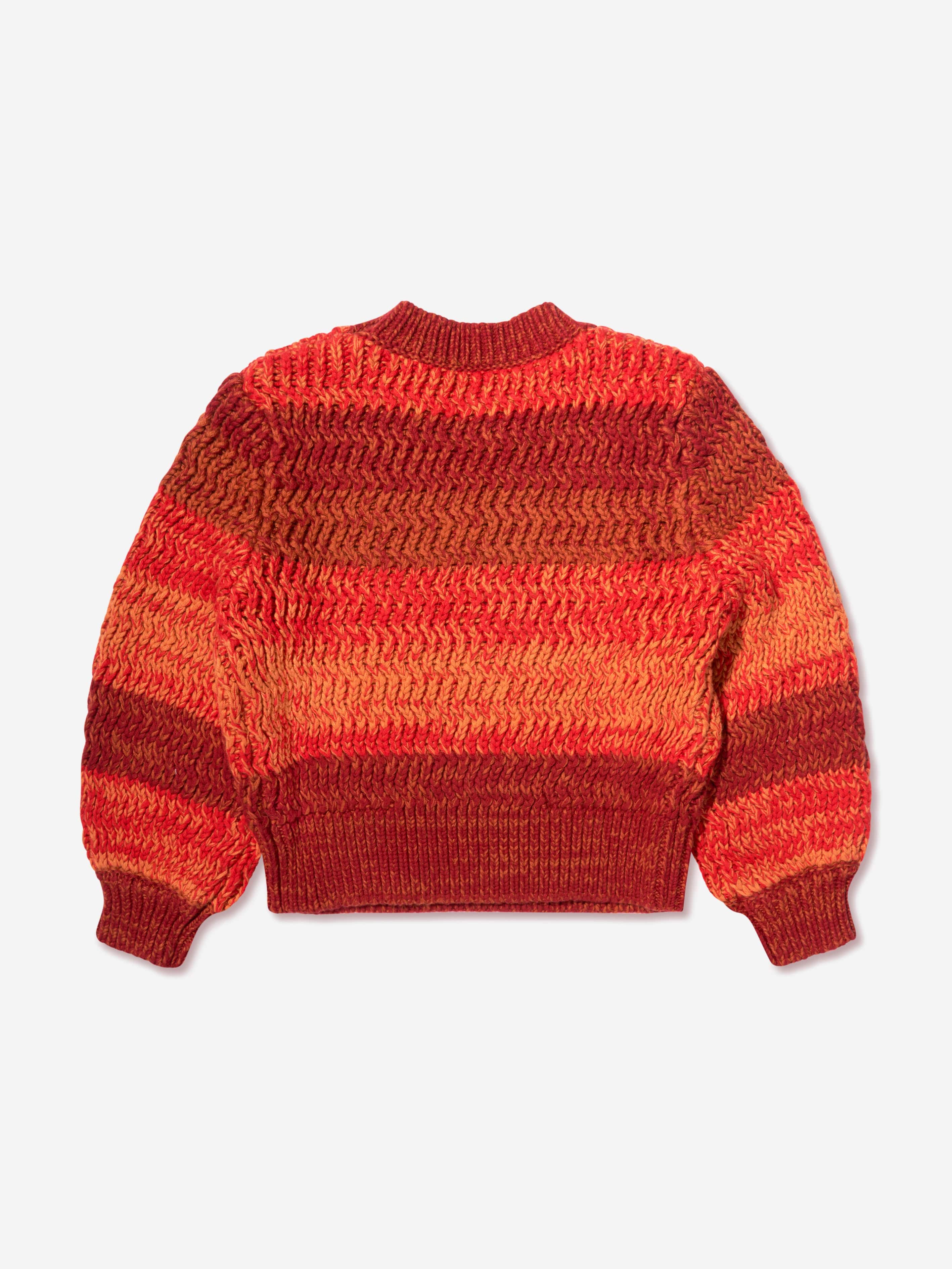 Chloe - Chloe タートル ボーダー Chloé Girls Knitted Gradient Jumper in Crimson | Childsplay Clothing