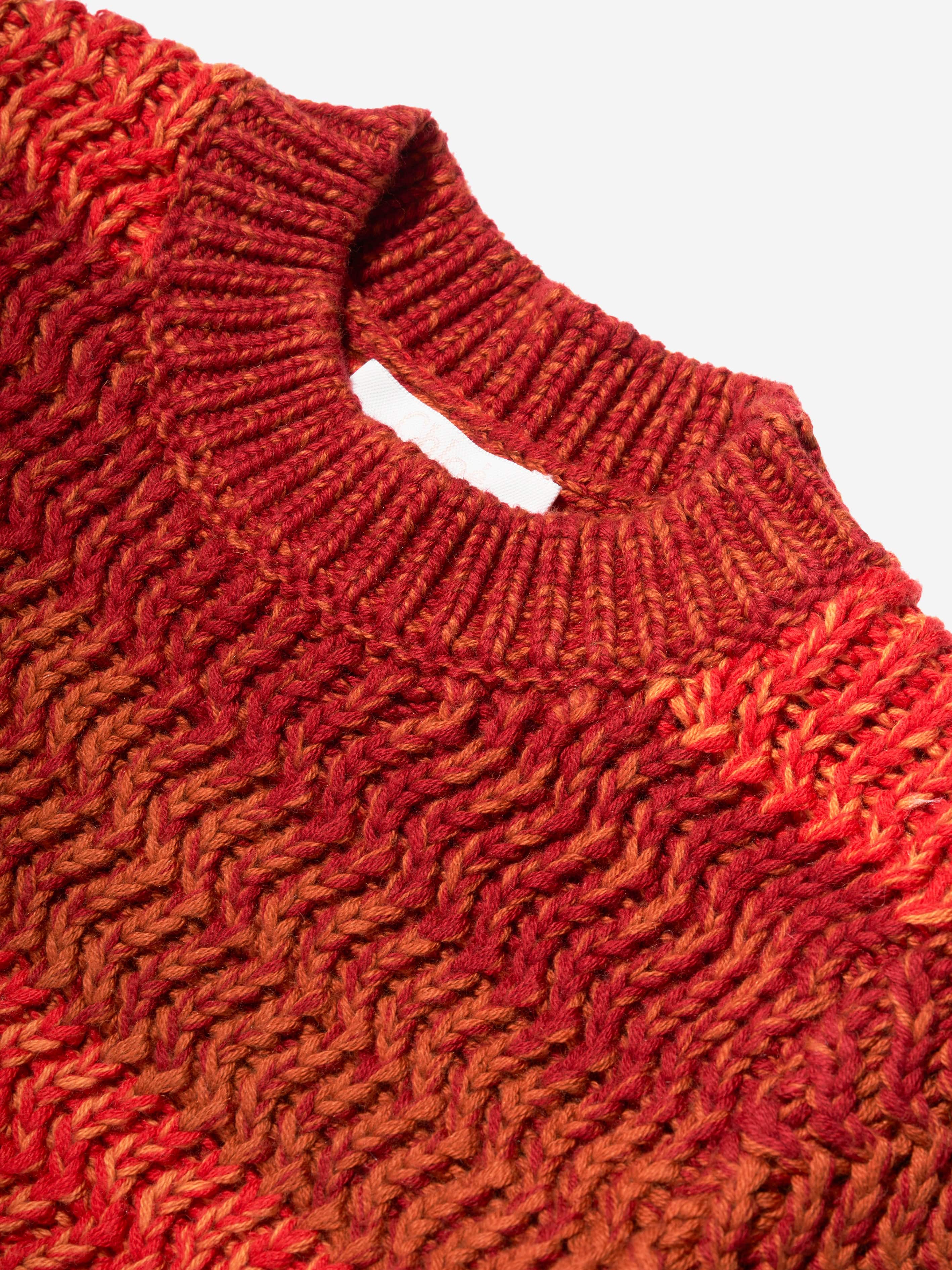 Chloé Girls Knitted Gradient Jumper in Crimson | Childsplay Clothing