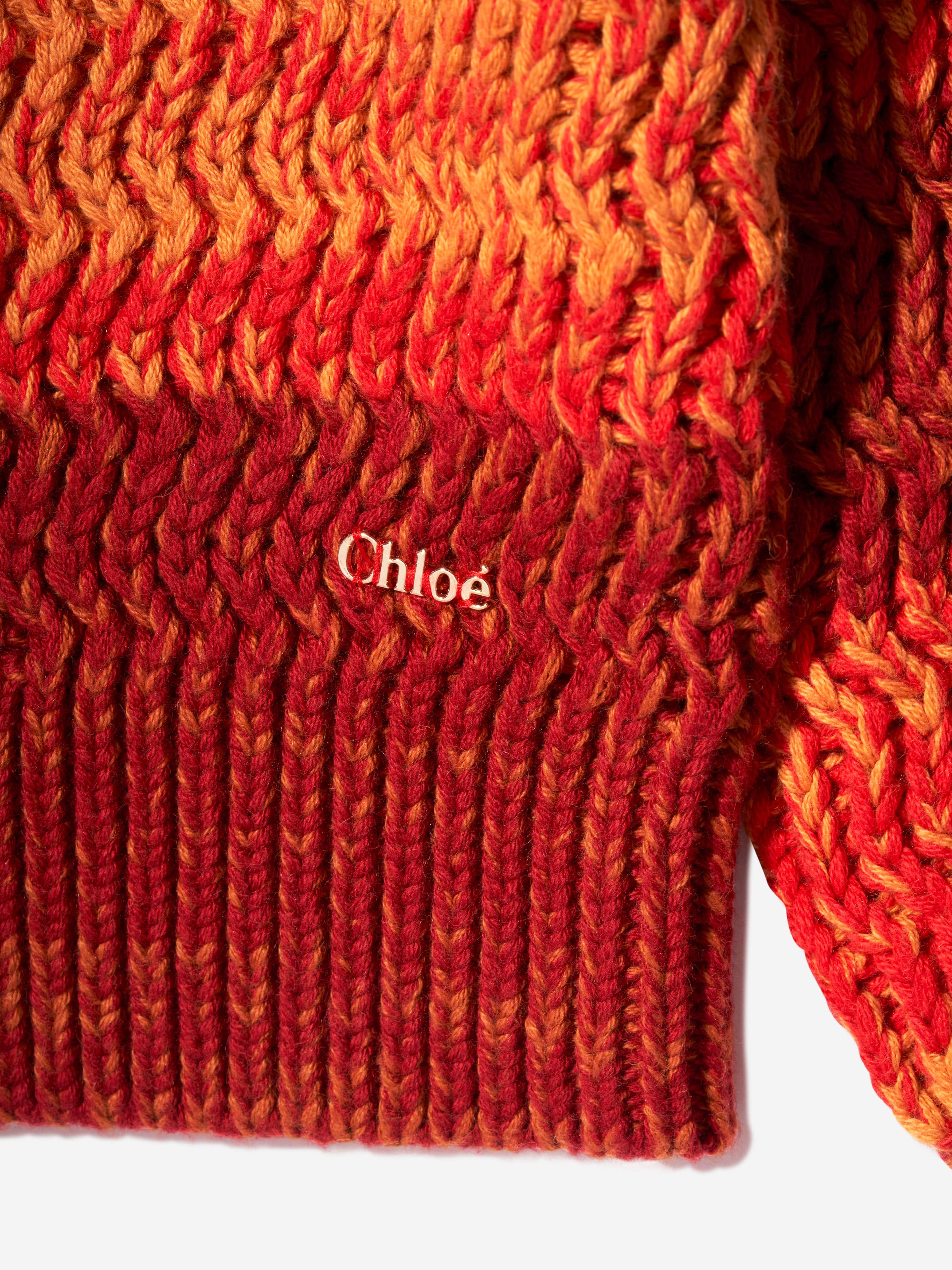 Chloé Girls Knitted Gradient Jumper in Crimson | Childsplay Clothing