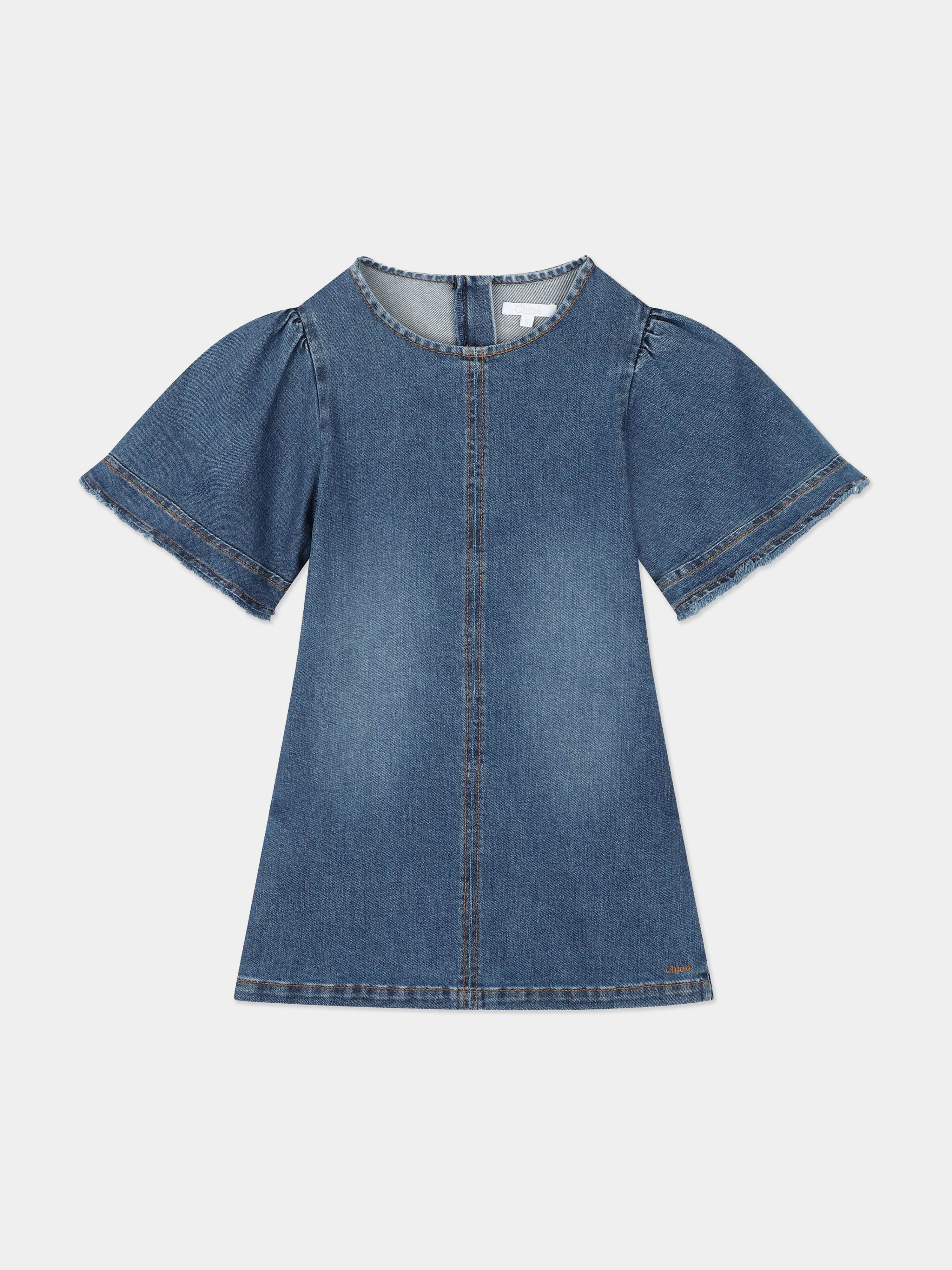 chloe denim dress Chlo Girls Denim Dress in Blue