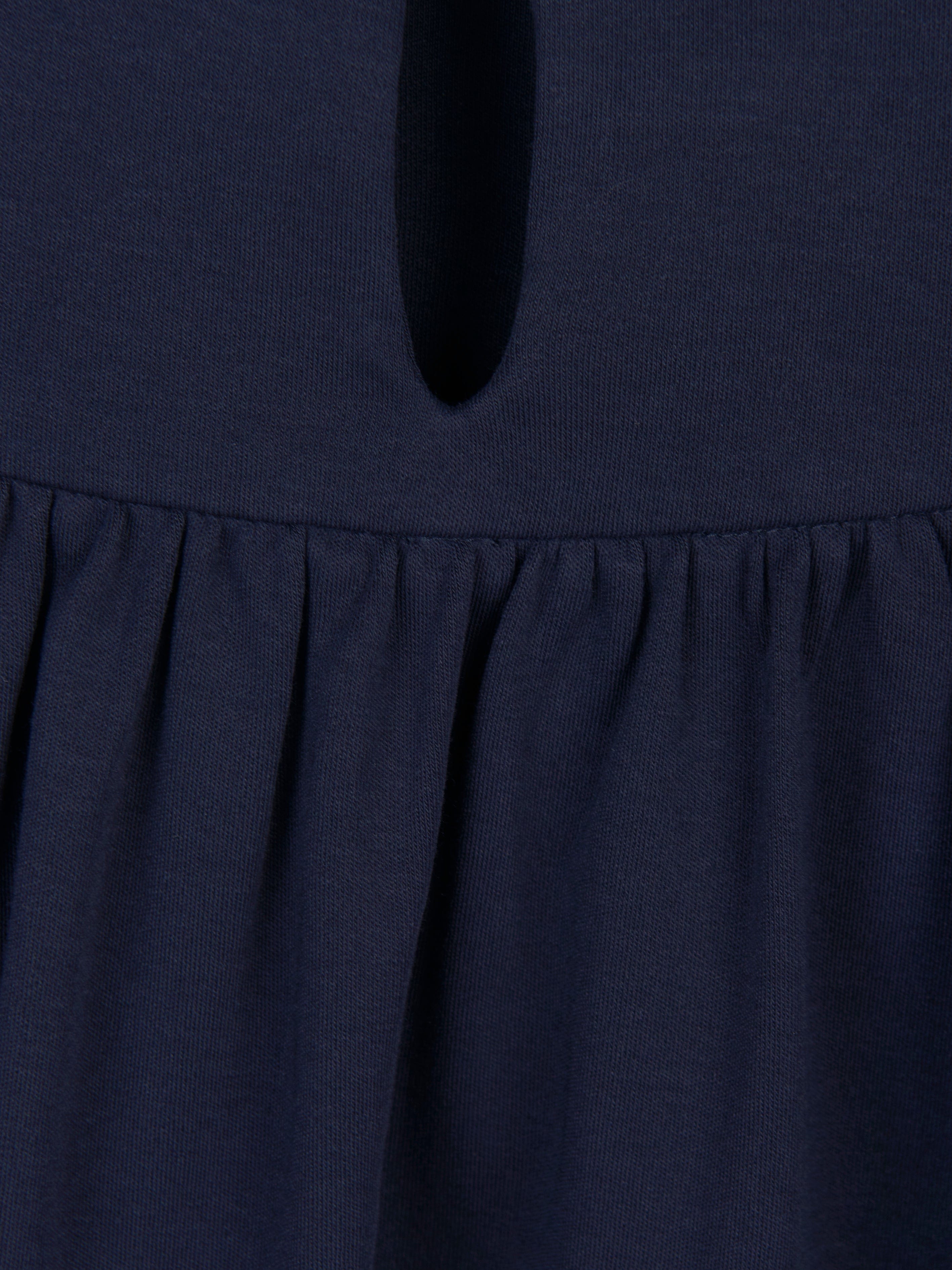 Chloé Girls Cotton Ruffle Dress in Navy