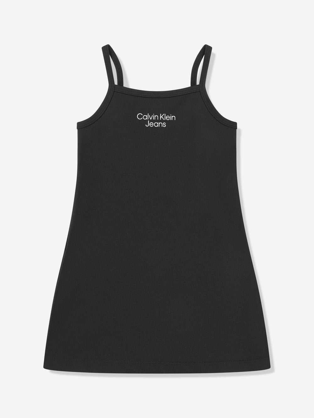 Girls Stack Logo Punto Strap Dress in Black Childsplay Clothing