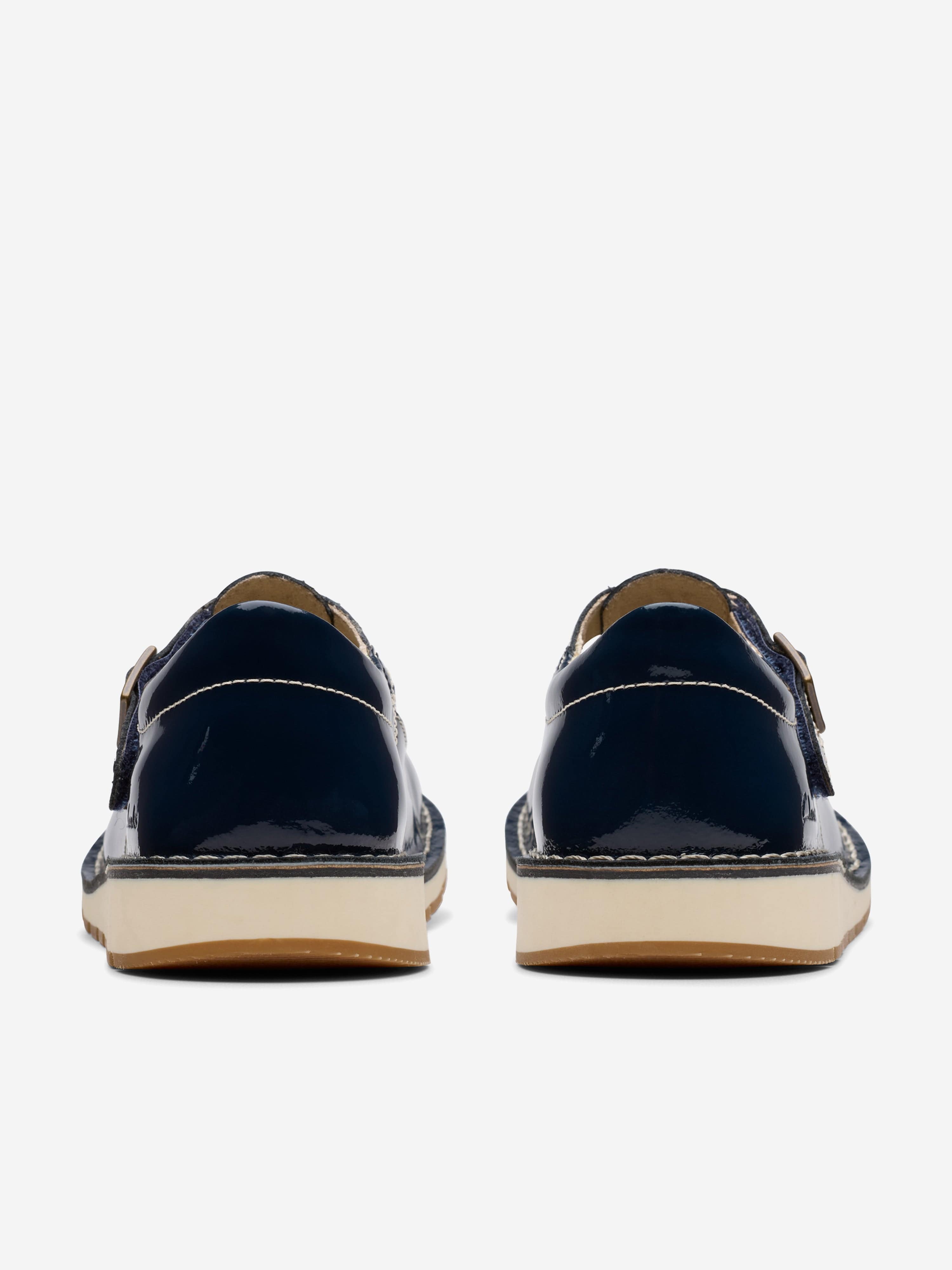 clarks navy blue dress shoes Clarks Girls Patent Joyful Skip T-Bar Shoes in Navy (Standard Fit)