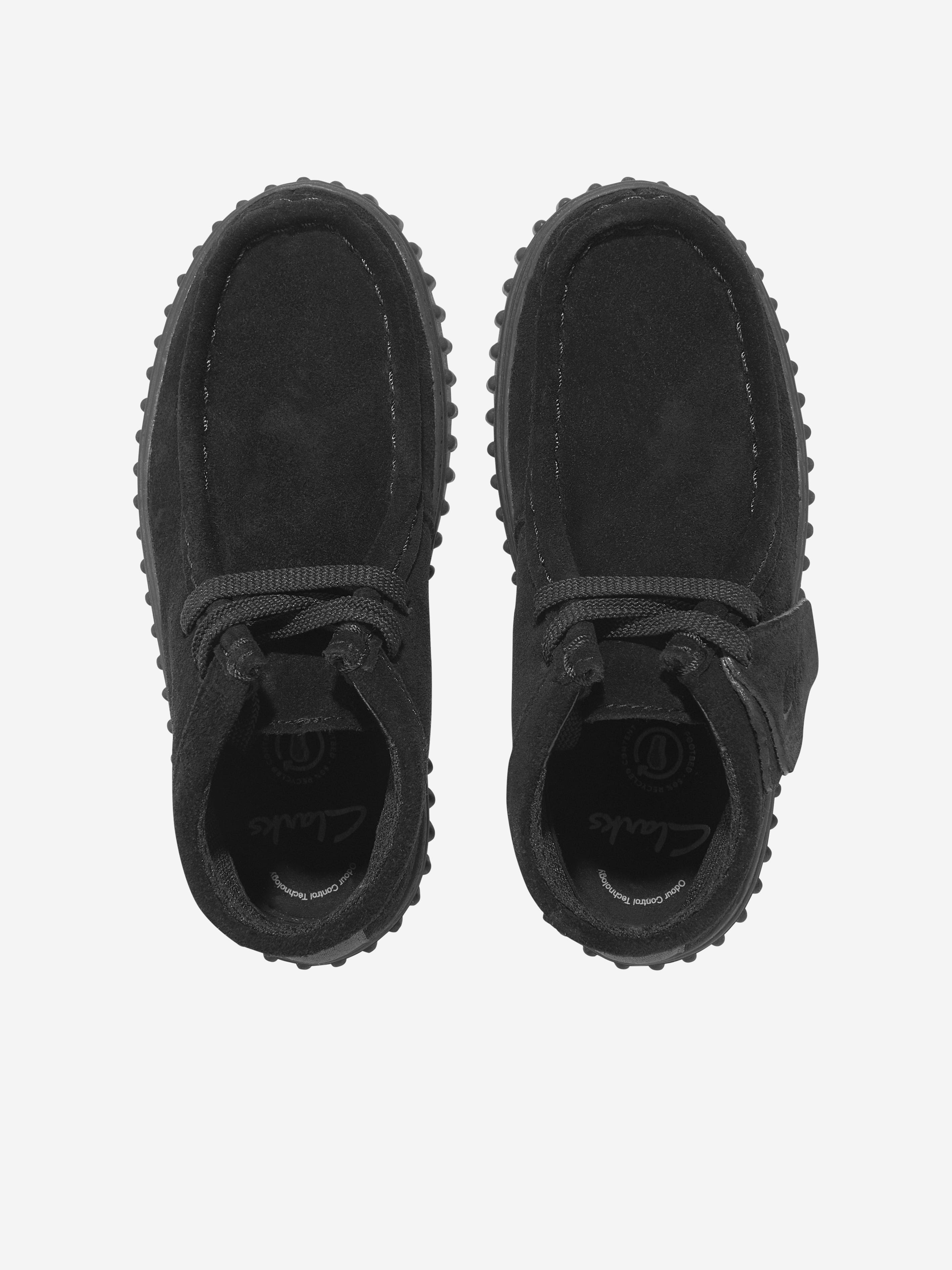 Clarks Kids Suede Tor Hill Boots in Black (Wide Fit) | Childsplay
