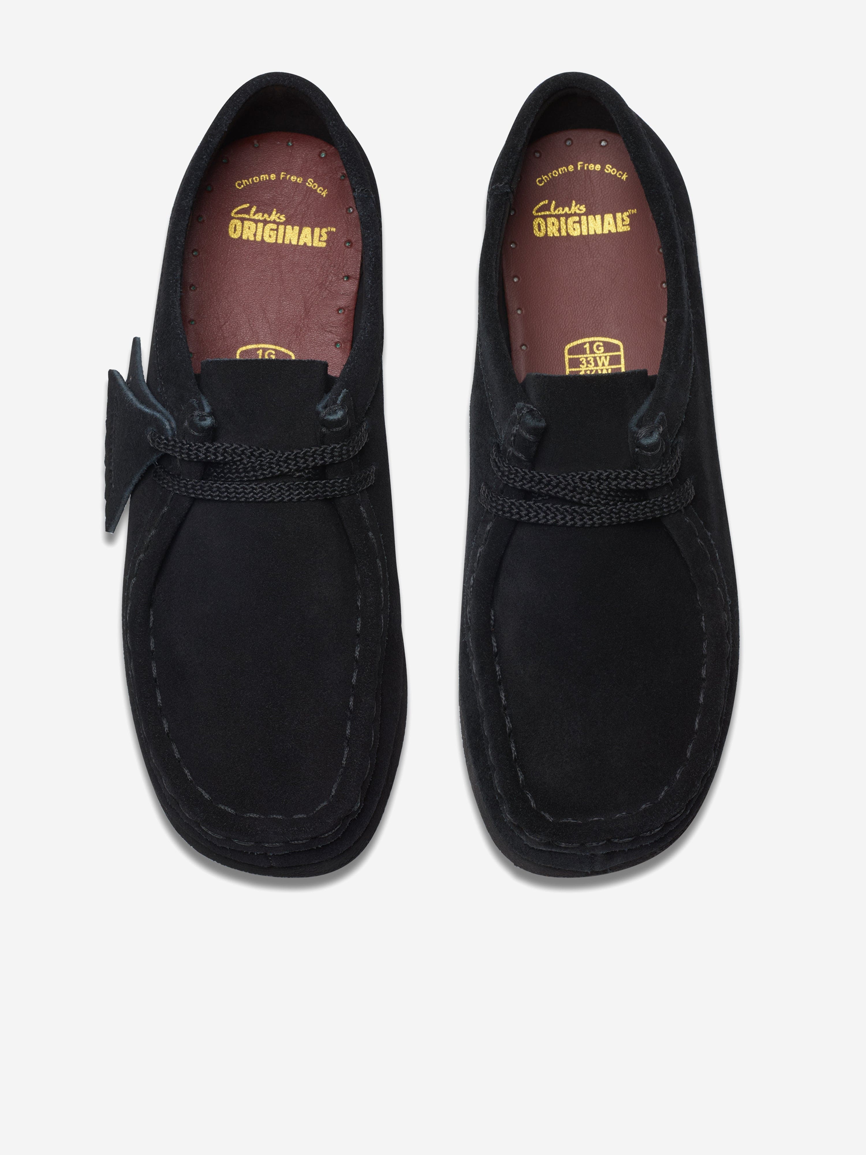 Clarks Kids Suede Wallabee Shoes in Black (Wide Fit) | Childsplay