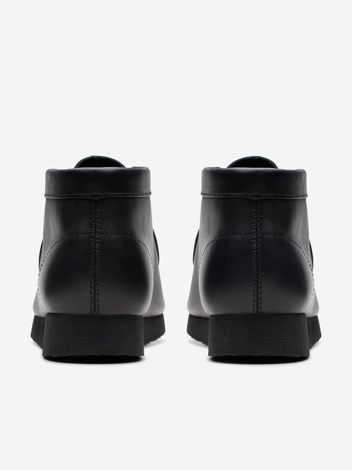 Clarks Kids Leather Wallabee Boots in Black (Wide Fit 