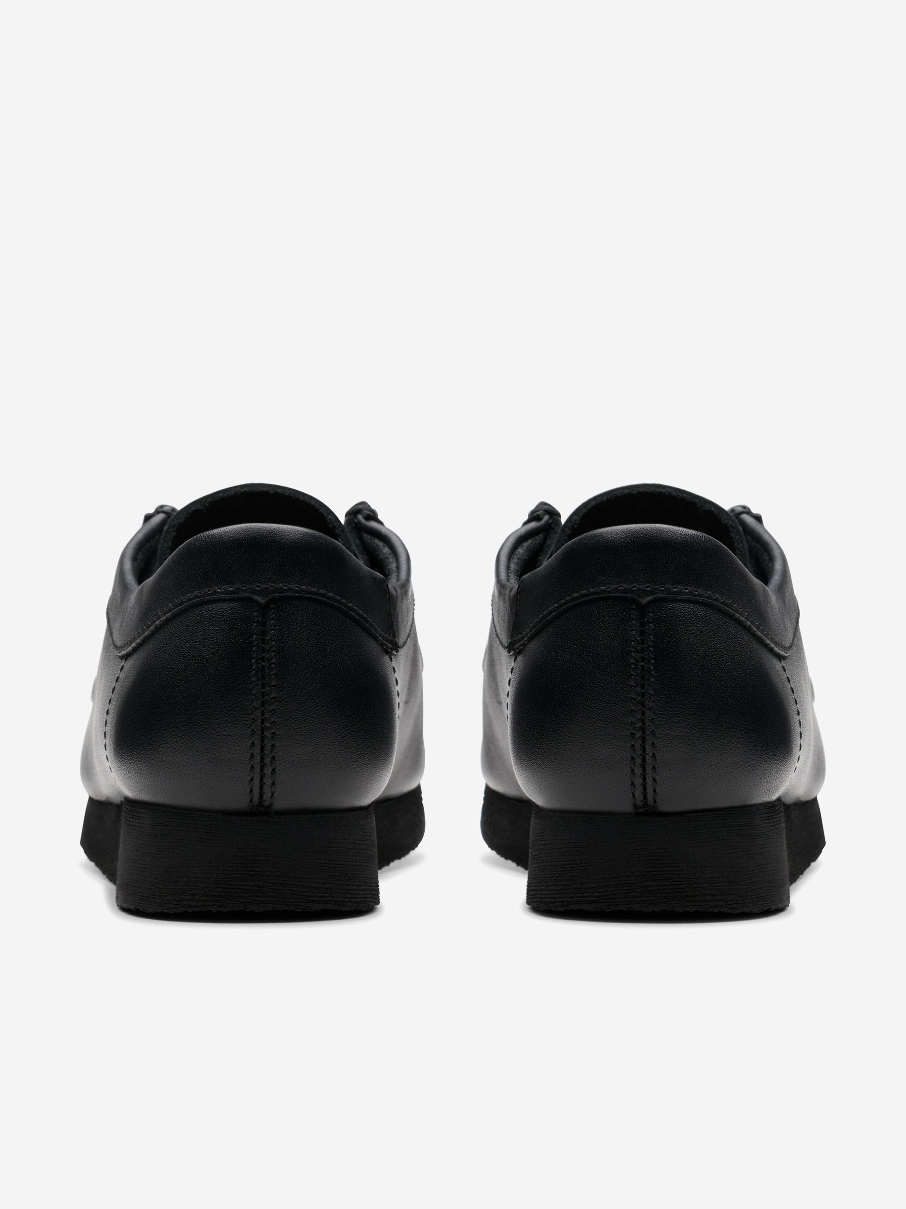 Clarks Kids Leather Wallabee Shoes in Black (Wide Fit