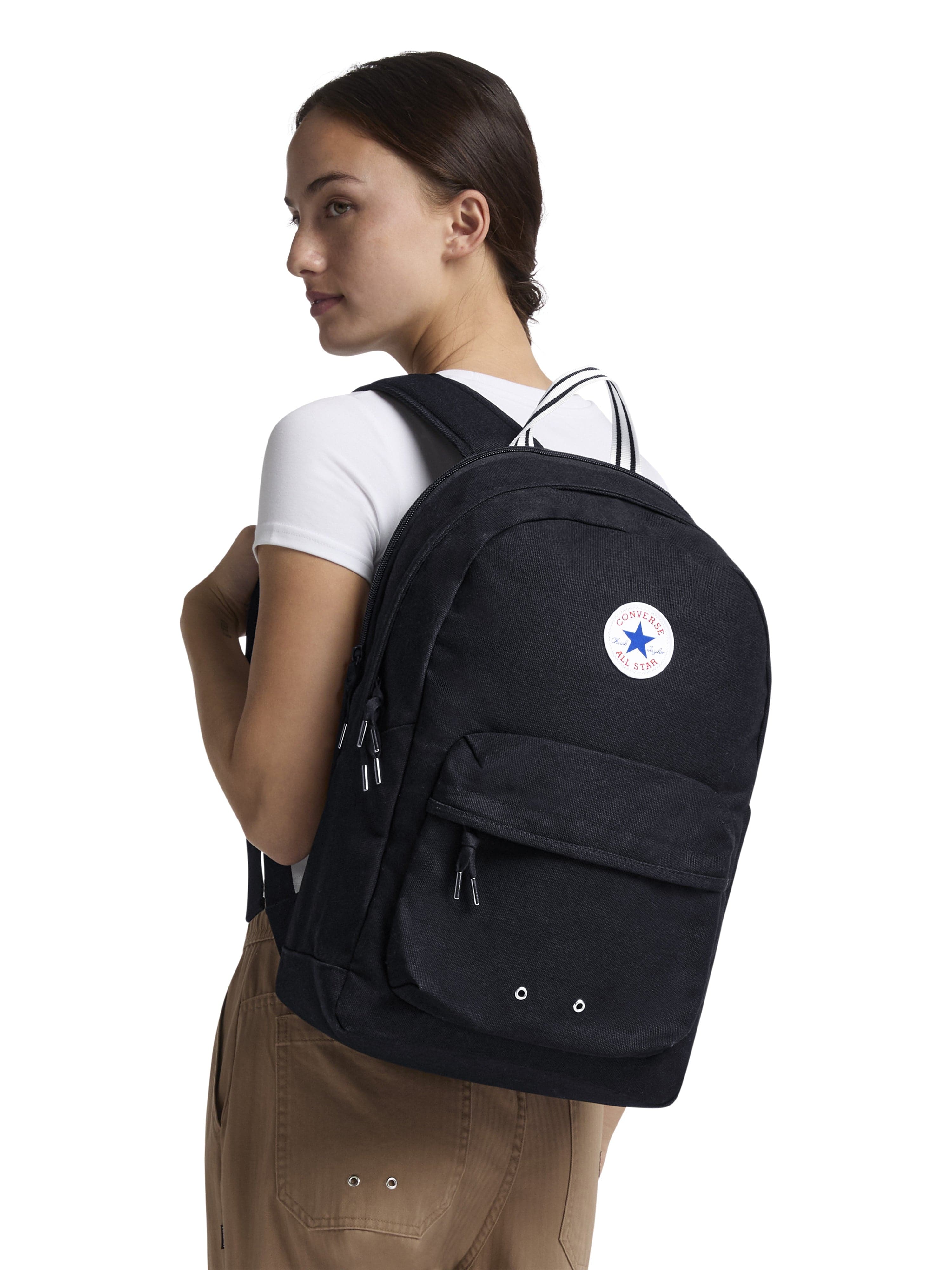 converse black leather backpack Converse Kids Cam Converse Chuck Backpack in Black (46cm)