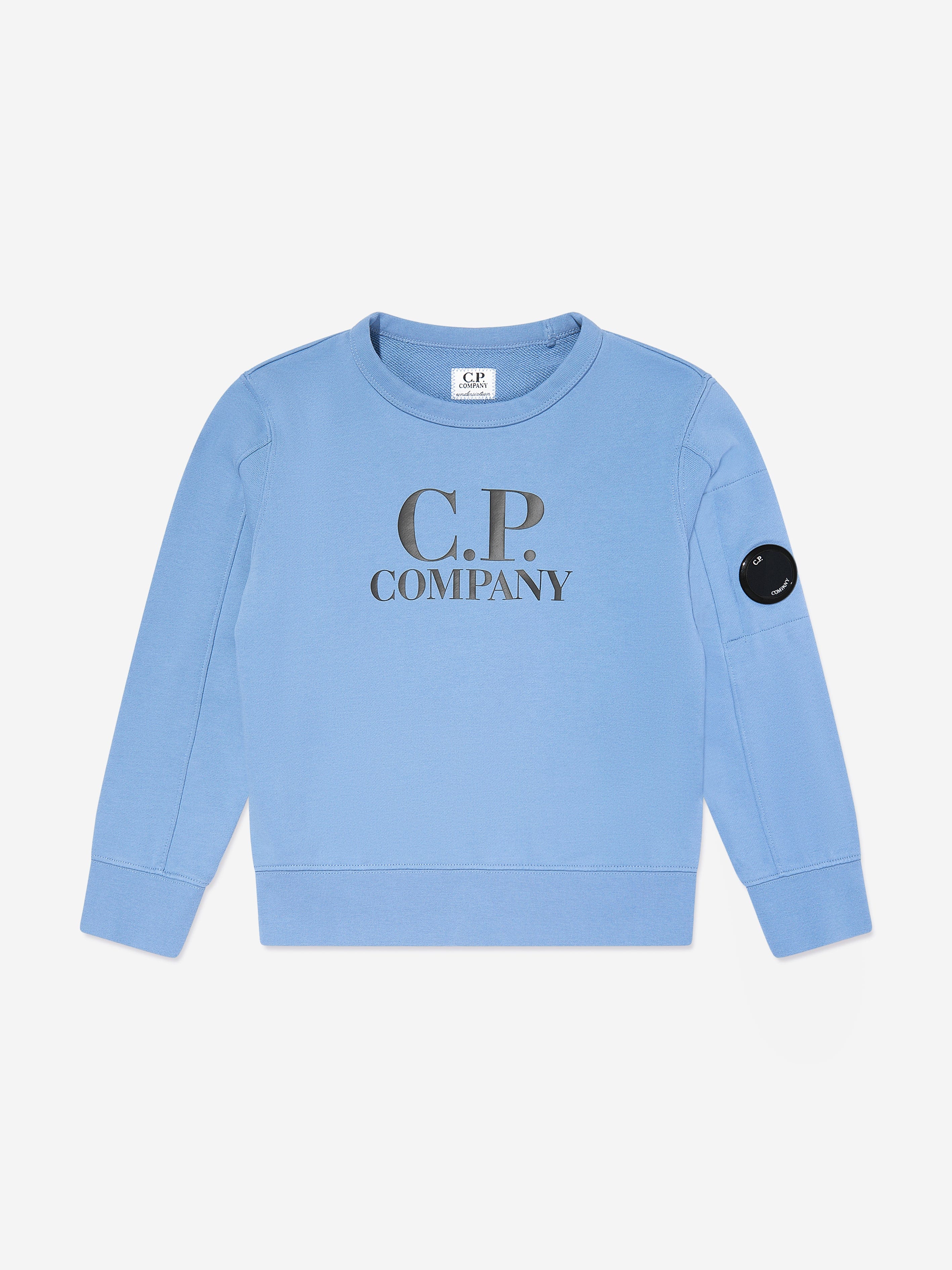 Crew Neck Sweatshirt Cp Company Lens Sweatshirt Blue Fog Company