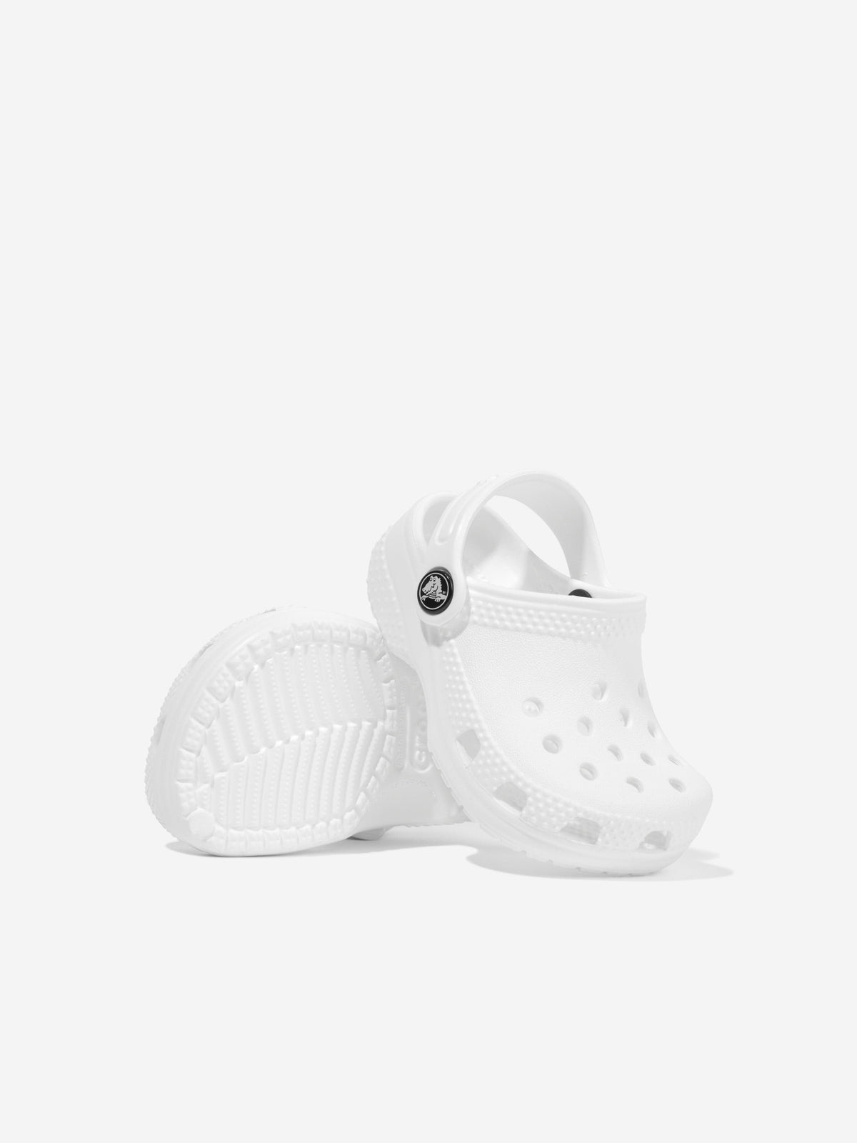 CROCS Kids White Classic Clog with Heel Strap Crocs Classic Kids Clogs 12 Comfort Bone Swirl Marbled Ankle  main image 4
