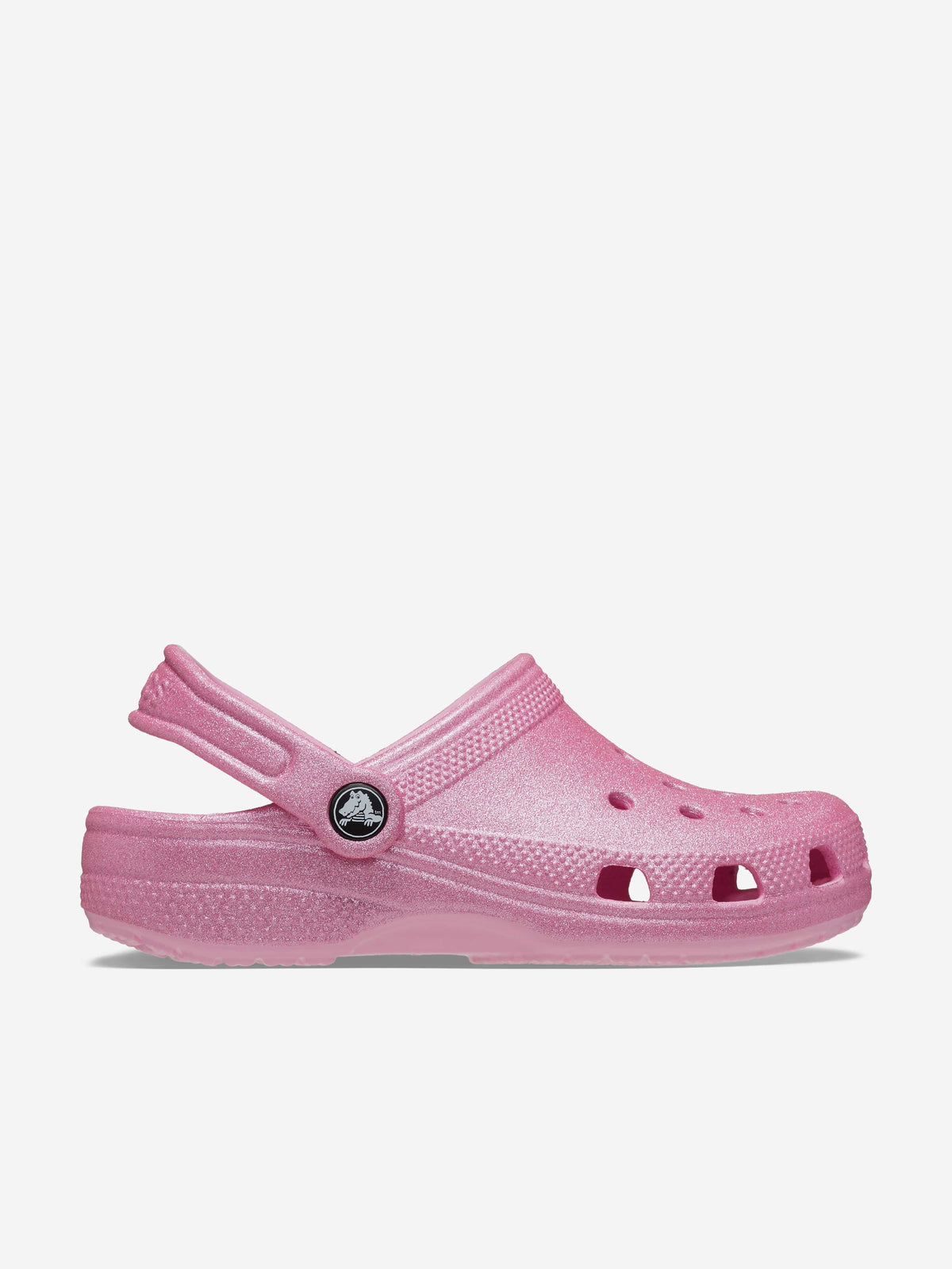 Crocs Girls Classic Glitter Clog in Pink