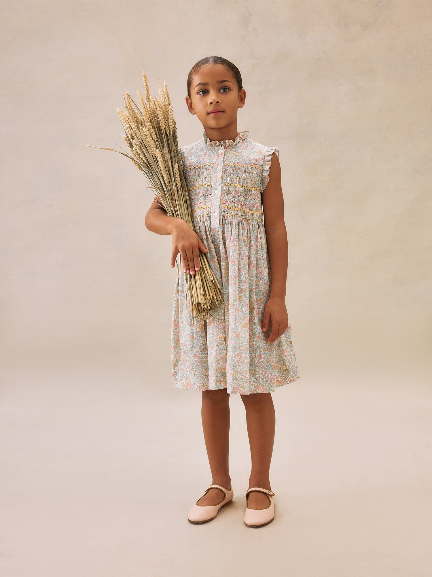 Bonpoint Girls Floral Fabiola Dress in Multicolour