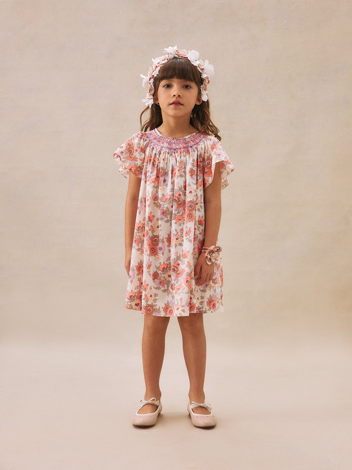 Bonpoint Bonpoint Girls Floral Arlene Dress in Pink Childsplay