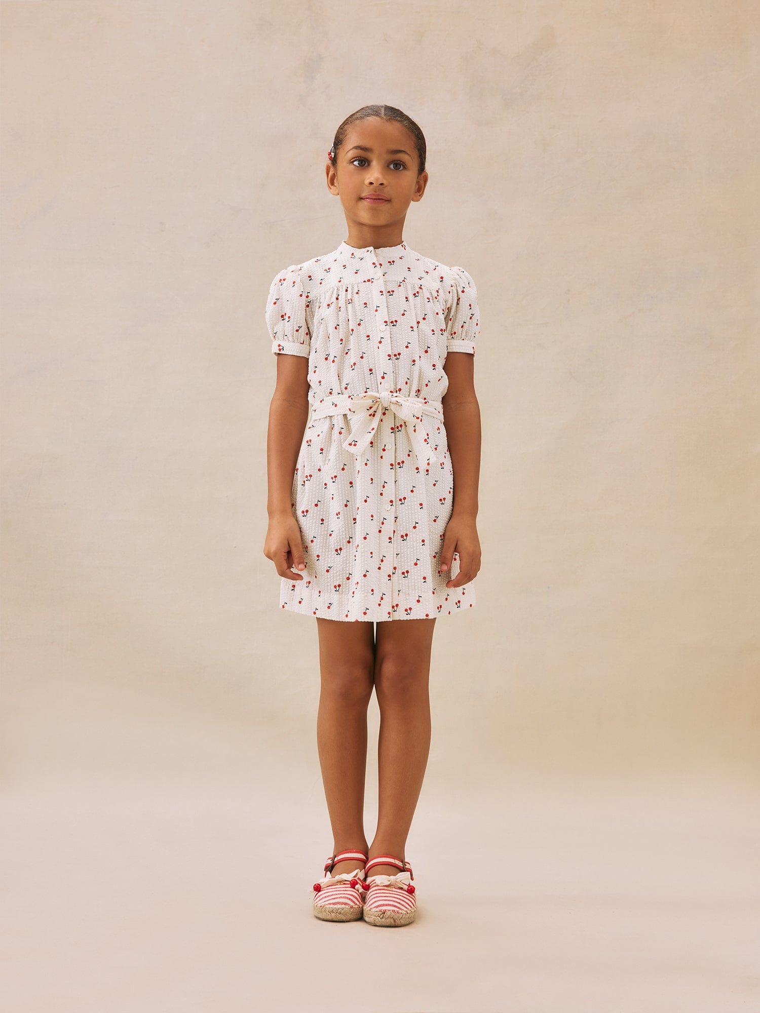Bonpoint - Elorida Gathered Dress with Cherry Print
