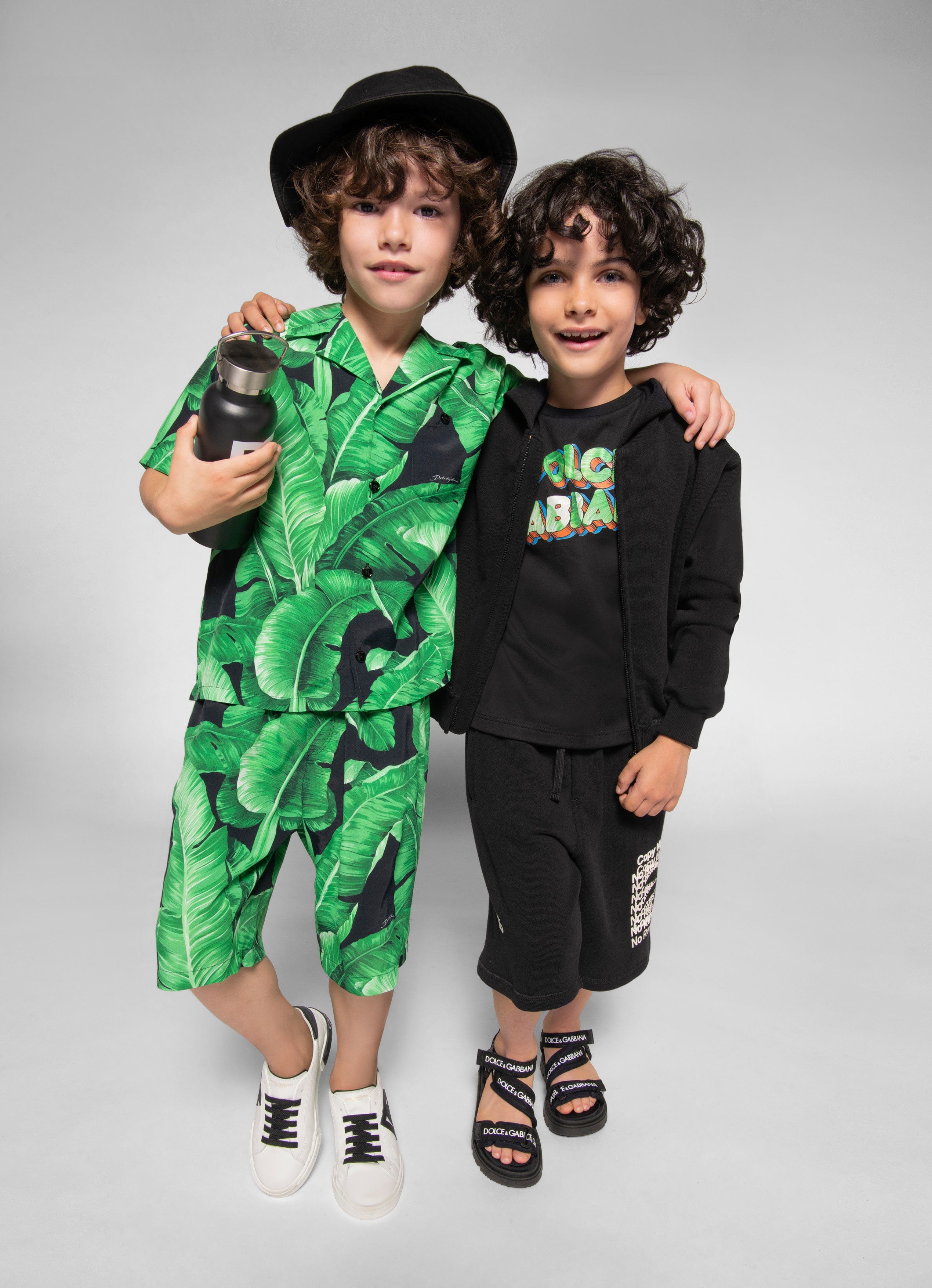Dolce & Gabbana Boys Banana Leaf Shirt in Green | Childsplay Clothing