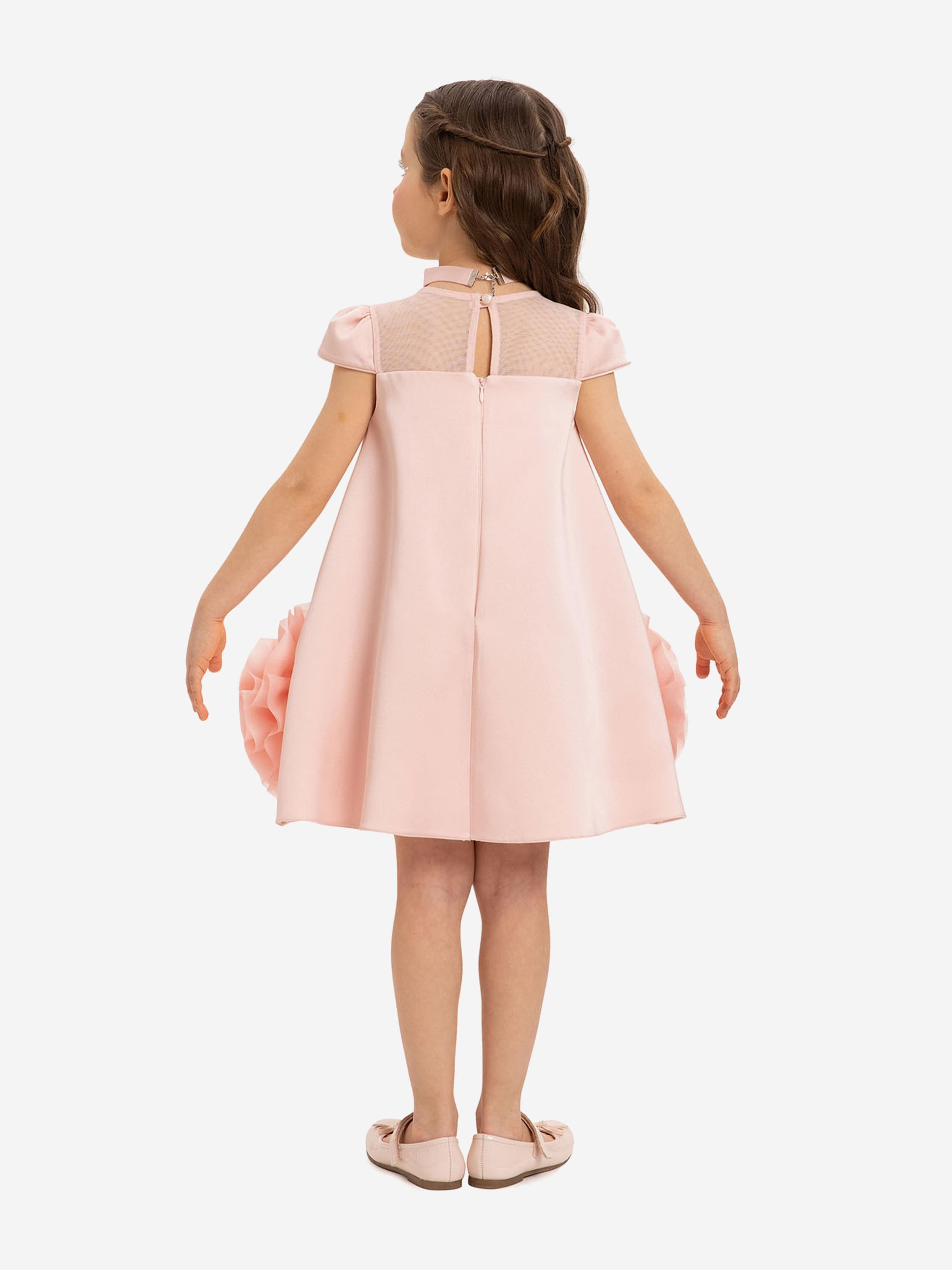 Dress & Fleur Girls Dress with Flower Choker in Pink 7 Yrs Dress & Fleur Girls Dress with Flower Choker in Pink 7 Yrs