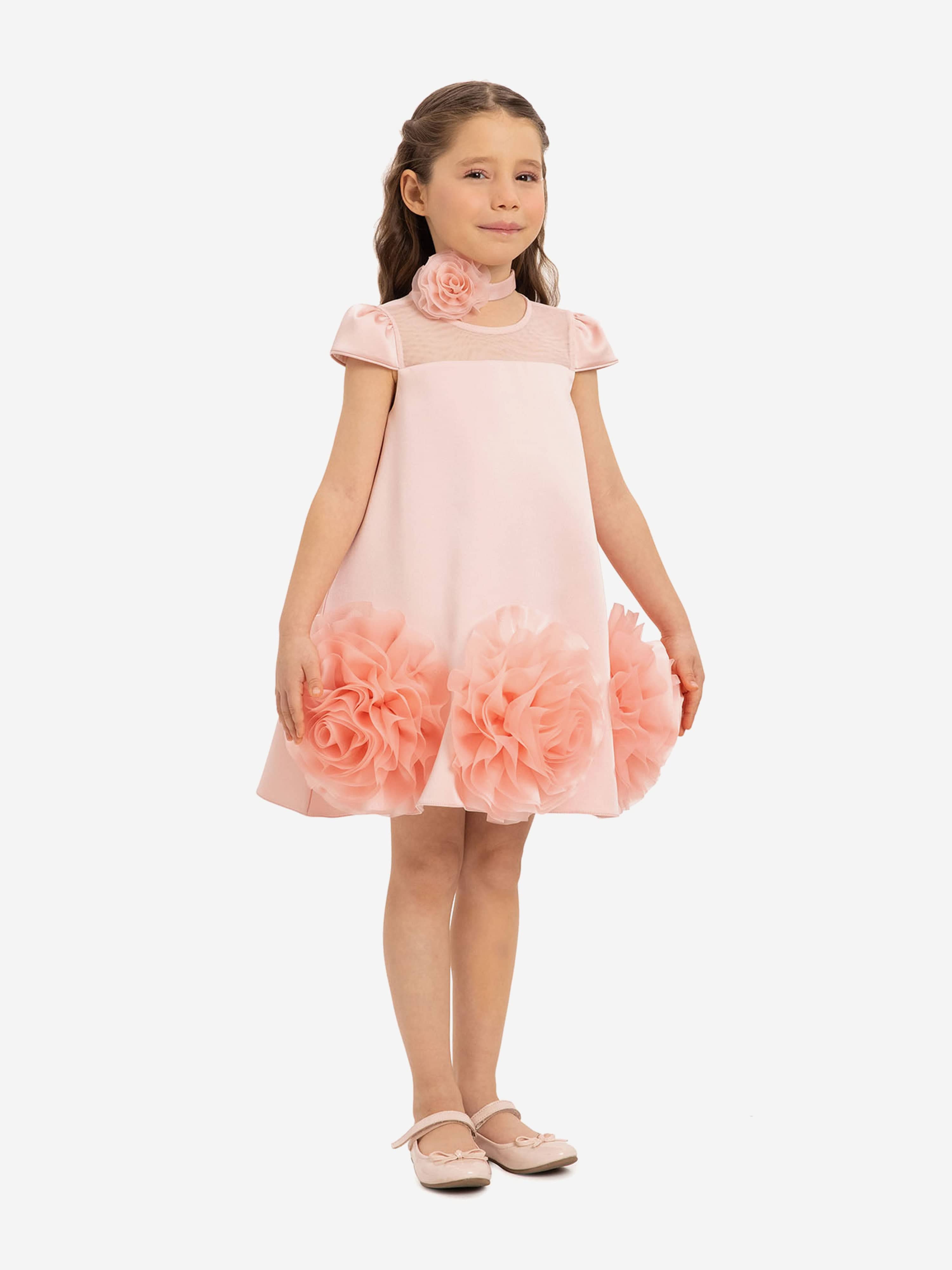 Dress & Fleur Girls Dress with Flower Choker in Pink 7 Yrs Dress & Fleur Girls Dress with Flower Choker in Pink 7 Yrs