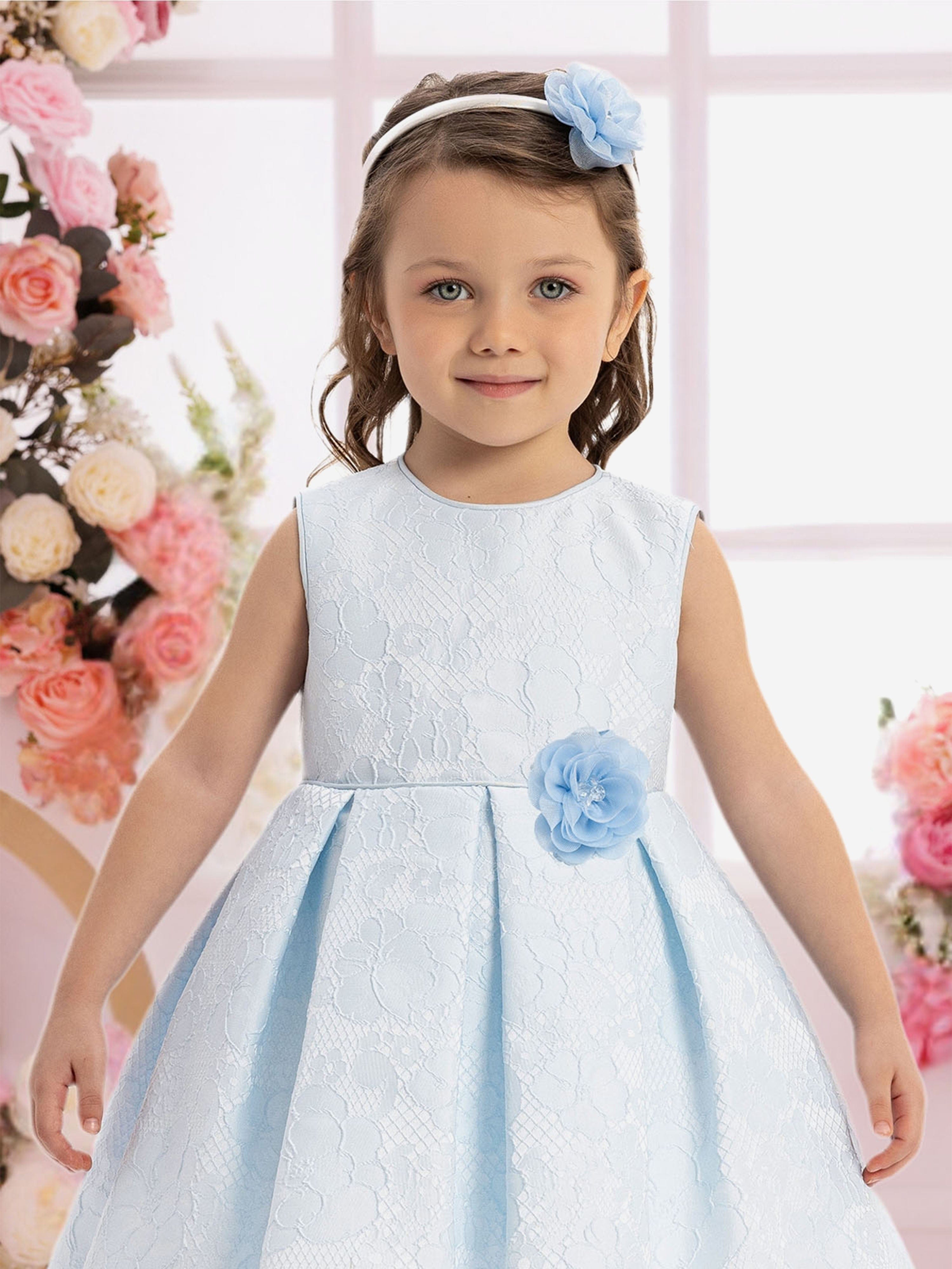 Dress & Fleur Baby Girls Flower Dress in Blue 12 Mths Dress & Fleur Baby Girls Flower Dress in Blue 12 Mths