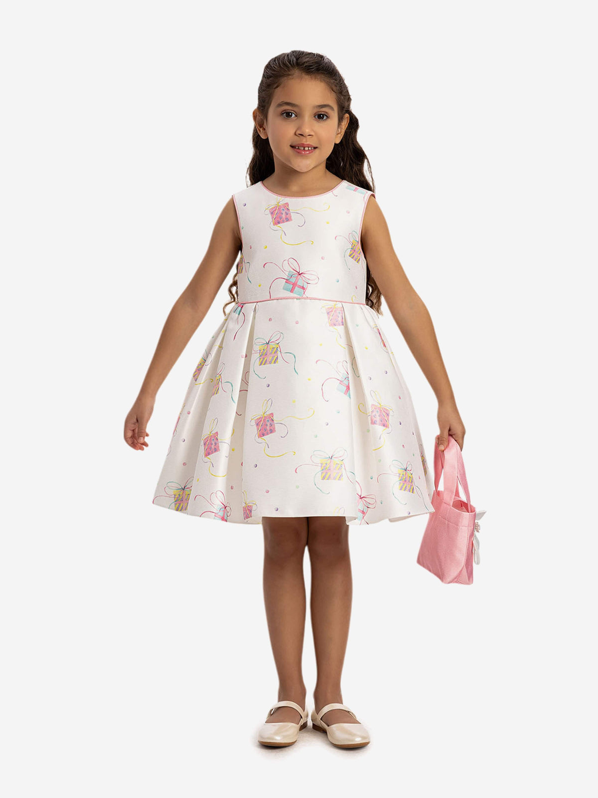 DRESS & Fleur Girls Party Dress with Bag in Pink | Childsplay Clothing