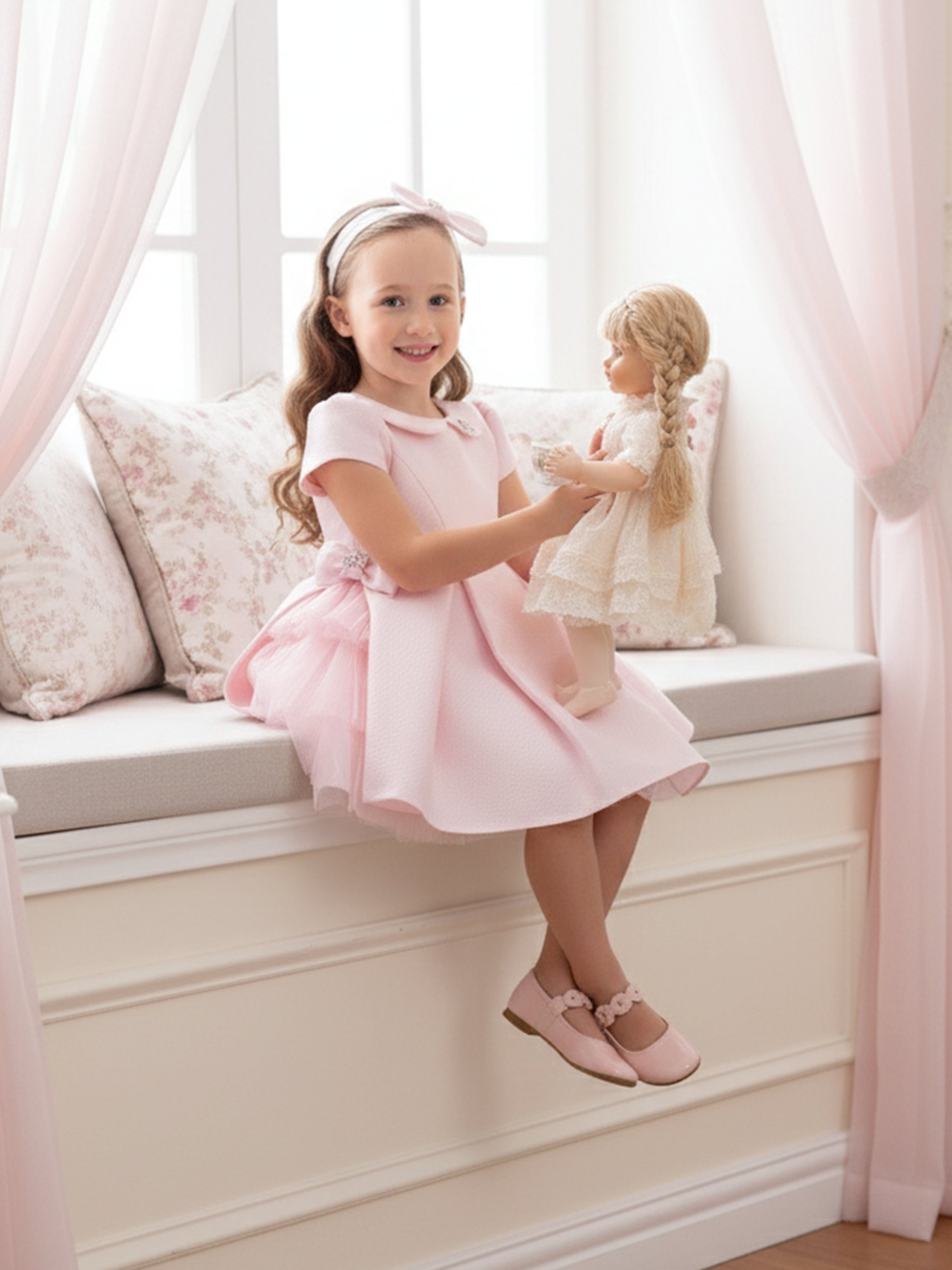 Pink Fendi Girls Dress Fendi, Baby Girls Pink Knit FF Dress Pink Fendi Girls Dress Fendi, Baby Girls Pink Knit FF Dress