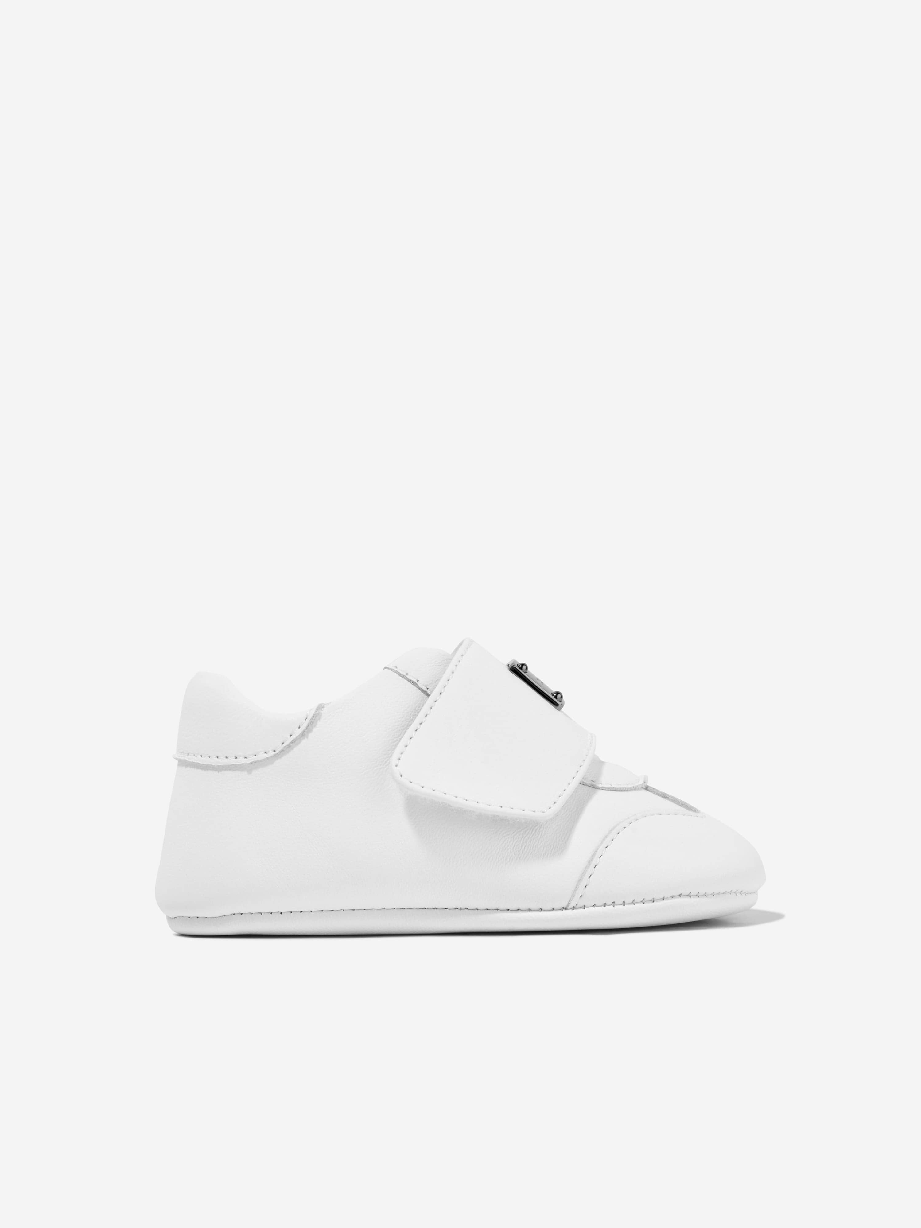 Dolce & Gabbana Baby Leather Pre-Walker Trainers in White