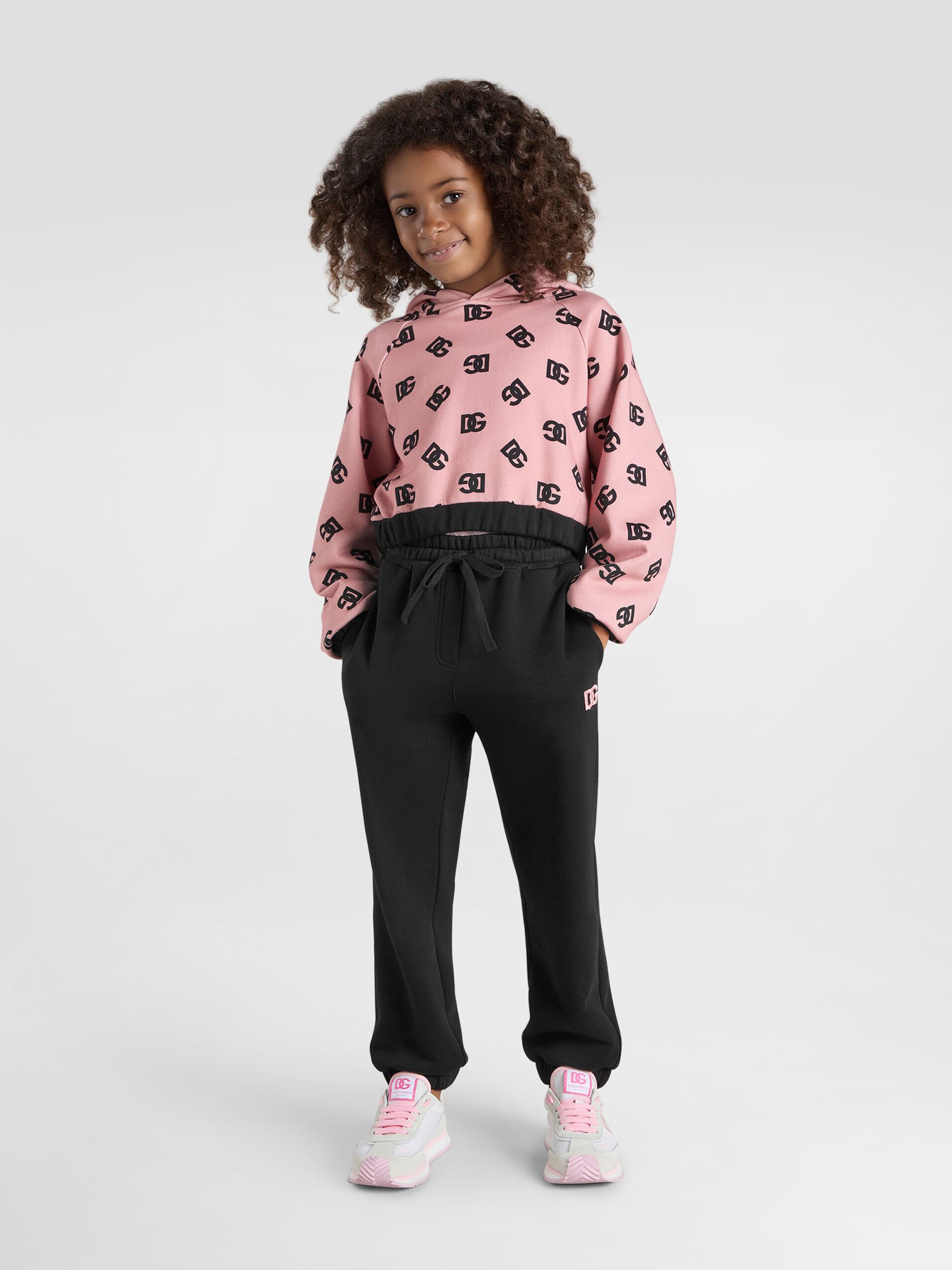 Dolce & Gabbana Girls Dg Logo Hoodie in Pink | Childsplay Clothing