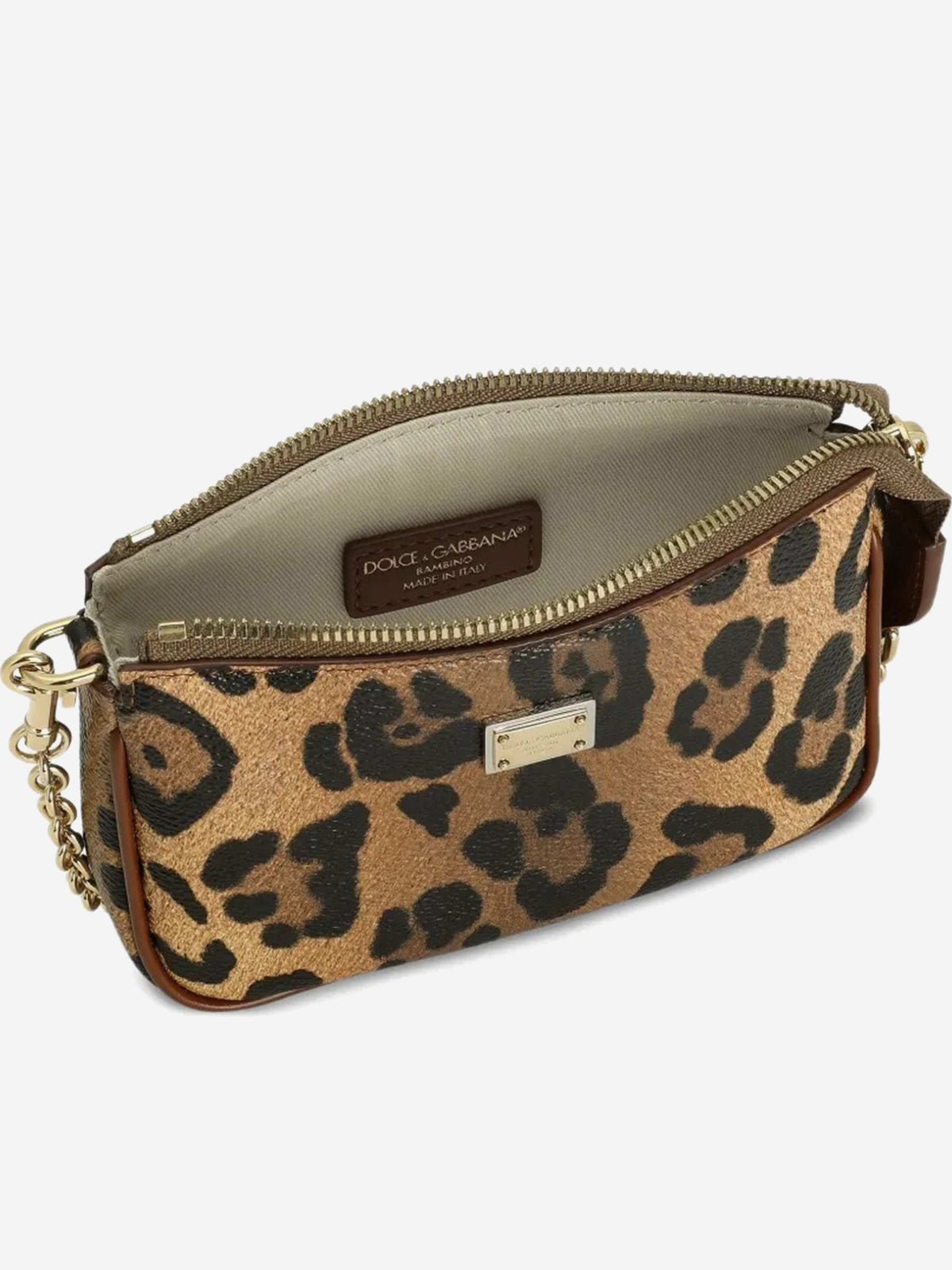 Dolce & Gabbana - Tan Leopard Print Leather Trimmed Shoulder Bag 2000s Dolce & Gabbana Leopard Pony Hair Multi Zips Lily  main image 2