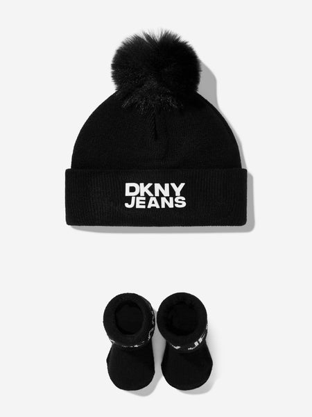 NWT DKNY black knit pompom beanie Women main image 4