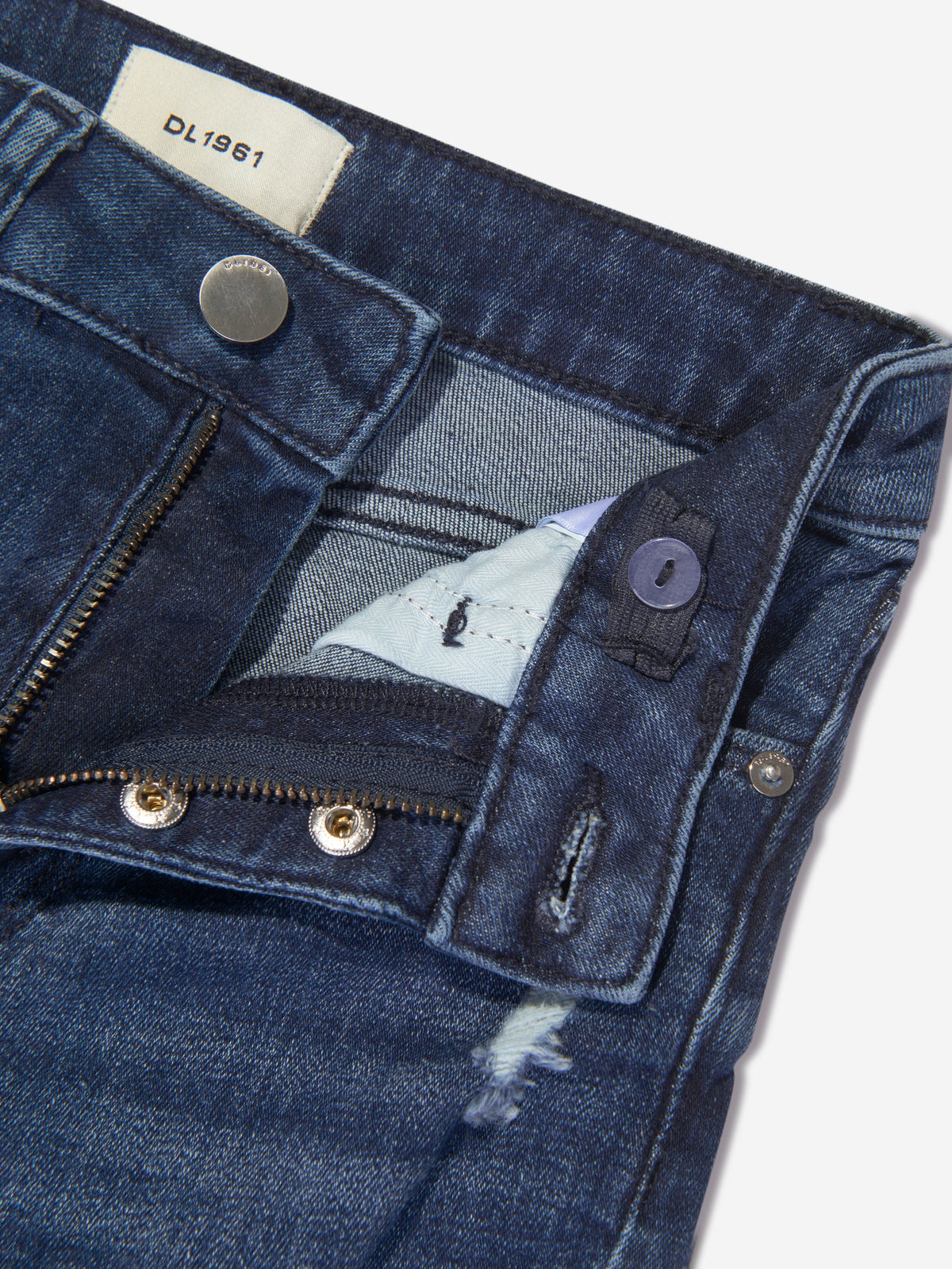 DL1961 Girls Chloe Distressed Skinny Jeans in Navy | Childsplay 