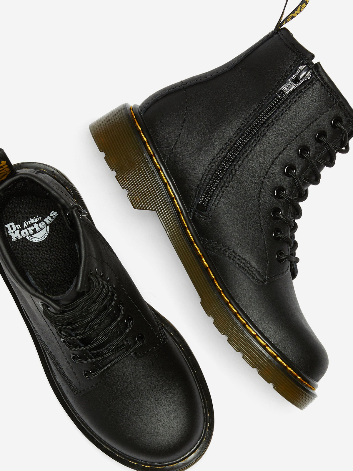 Dr. Martens Black JUNIOR 1460 SOFTY T LEATHER LACE UP BOOTS All Genders. DR MARTENS KIDS 1460 JUNIOR SOFTY BOOTS main image 3