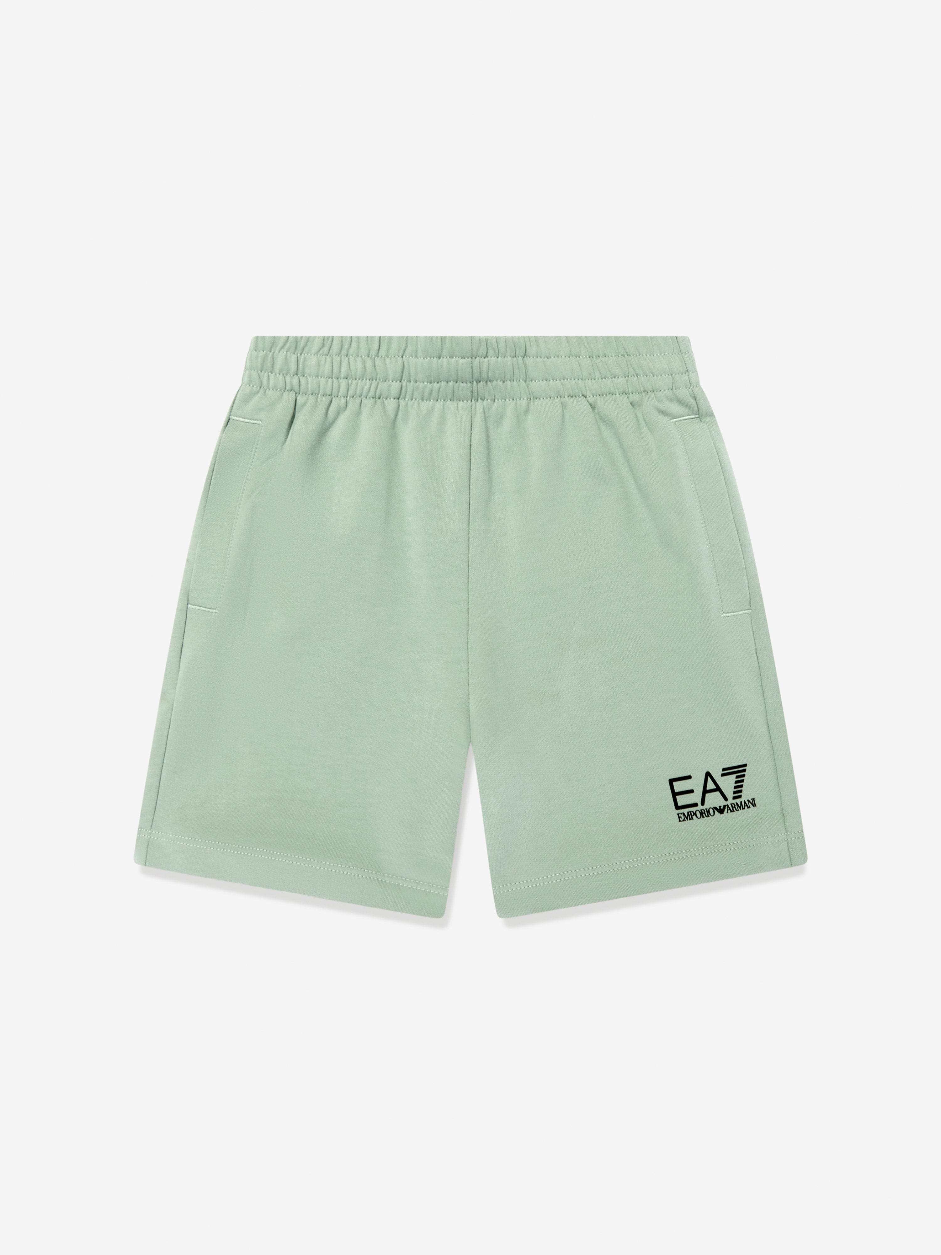 EA7 Emporio Armani Boys Logo Bermuda Shorts in Green
