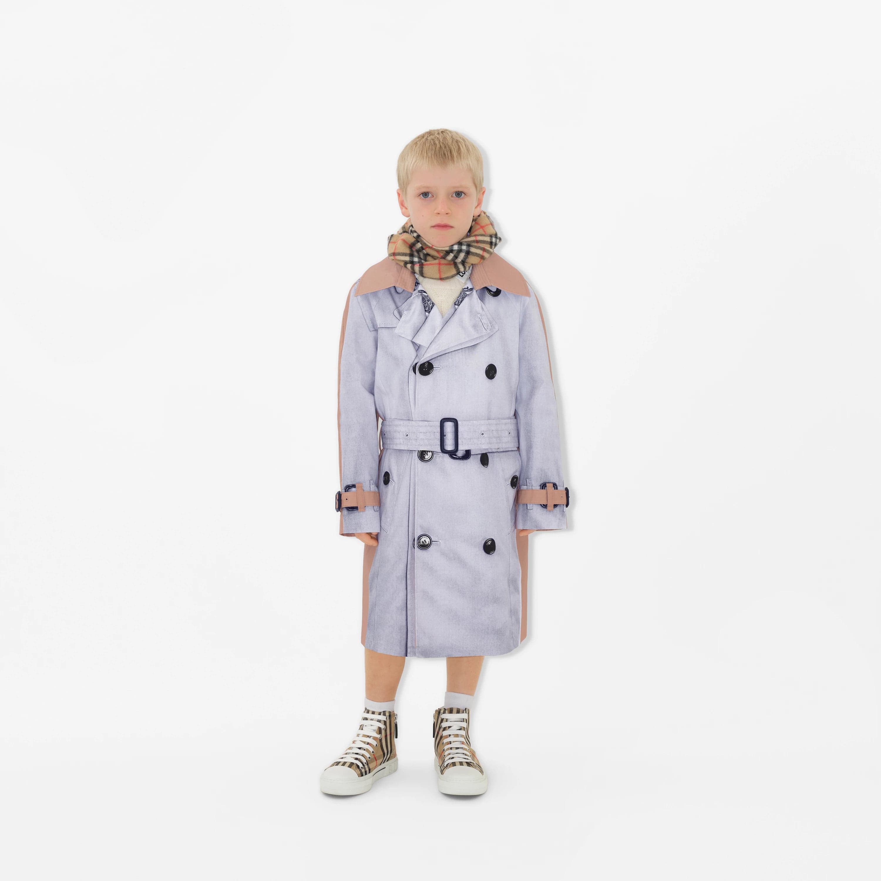 Burberry Kids Vintage Check Cashmere Scarf in Beige (127cm