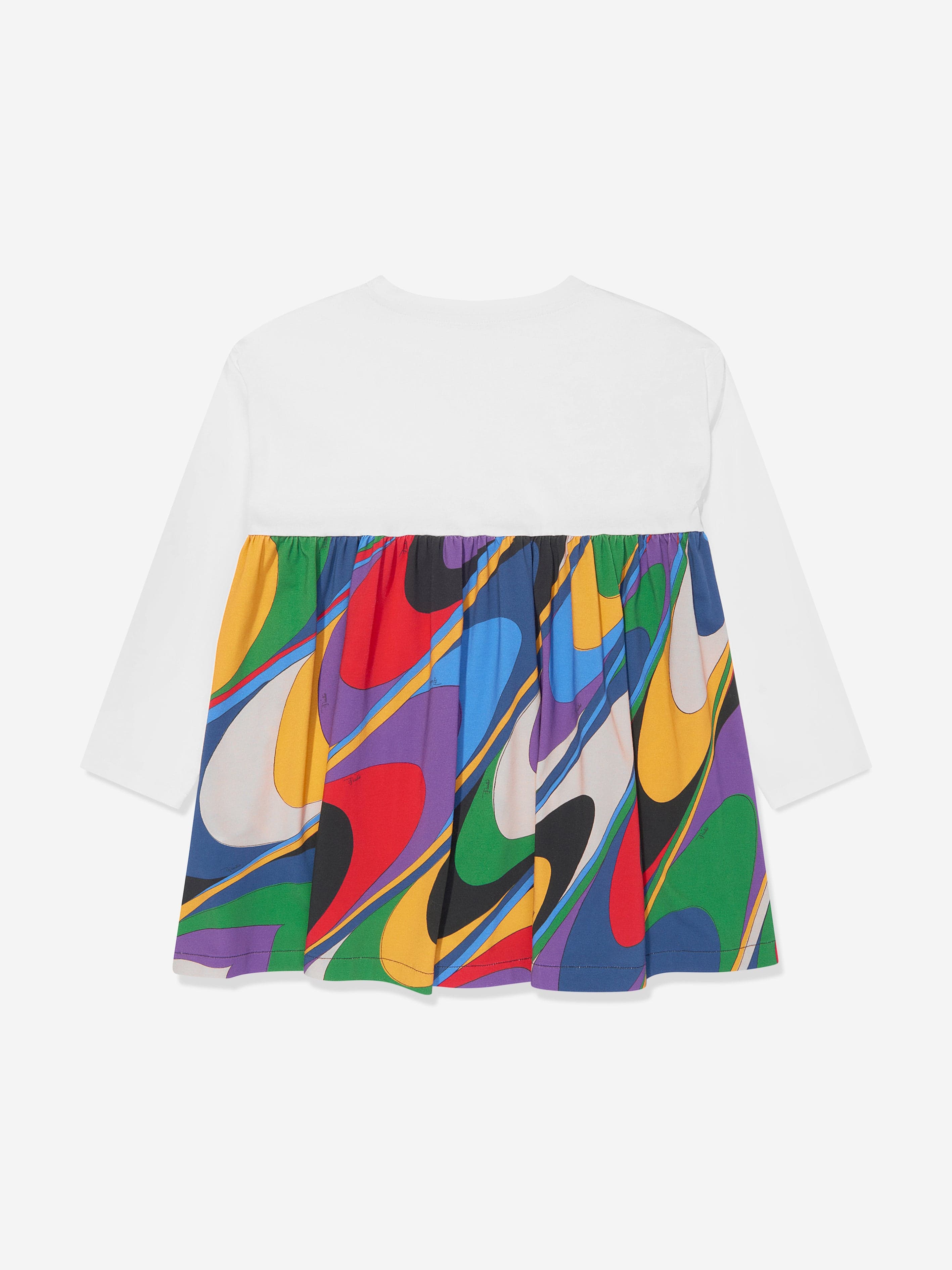 PUCCI Girls Onde Jersey Dress in Ivory