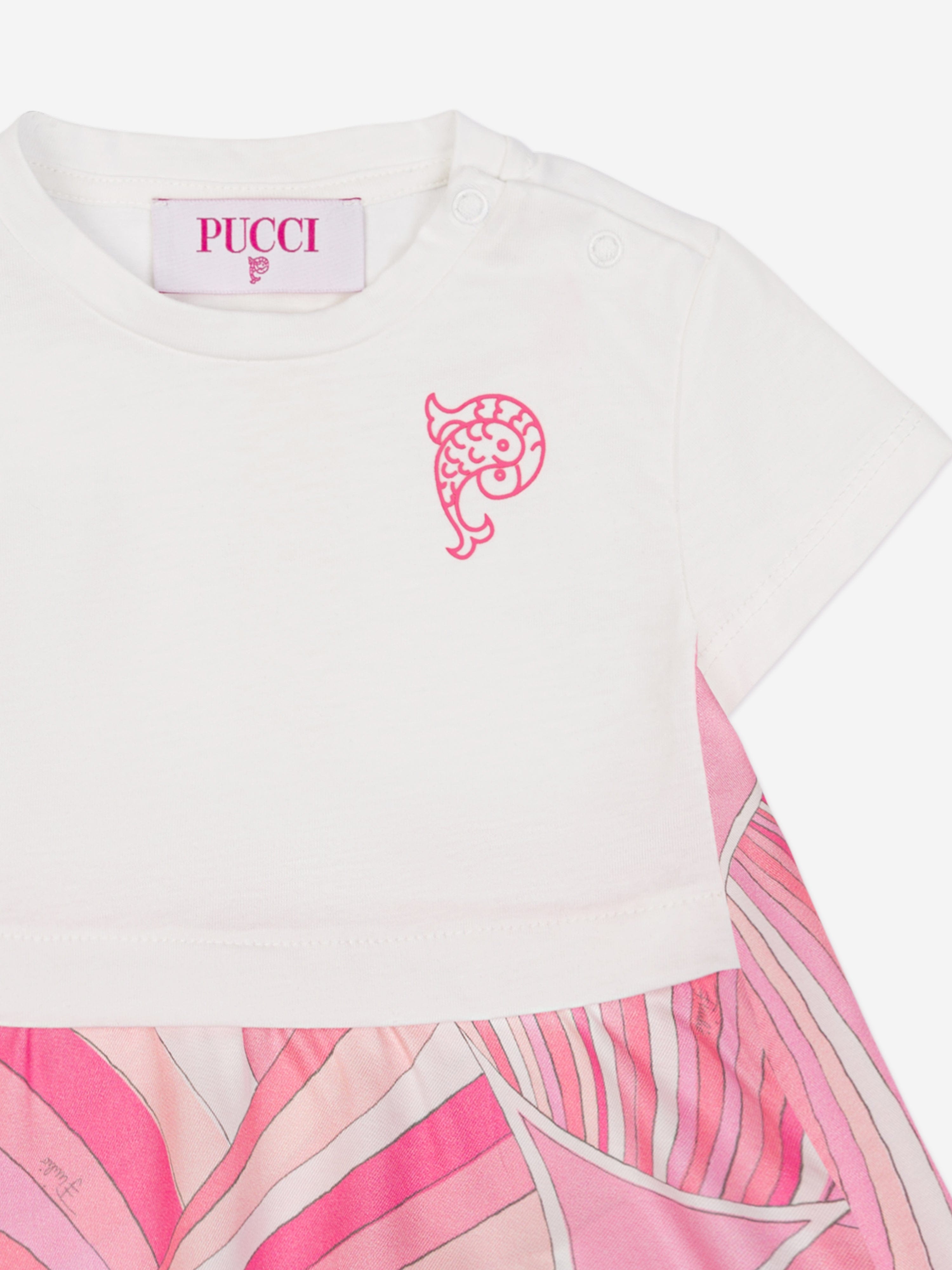 Baby Girls Iride Print Jersey Dress in Ivory