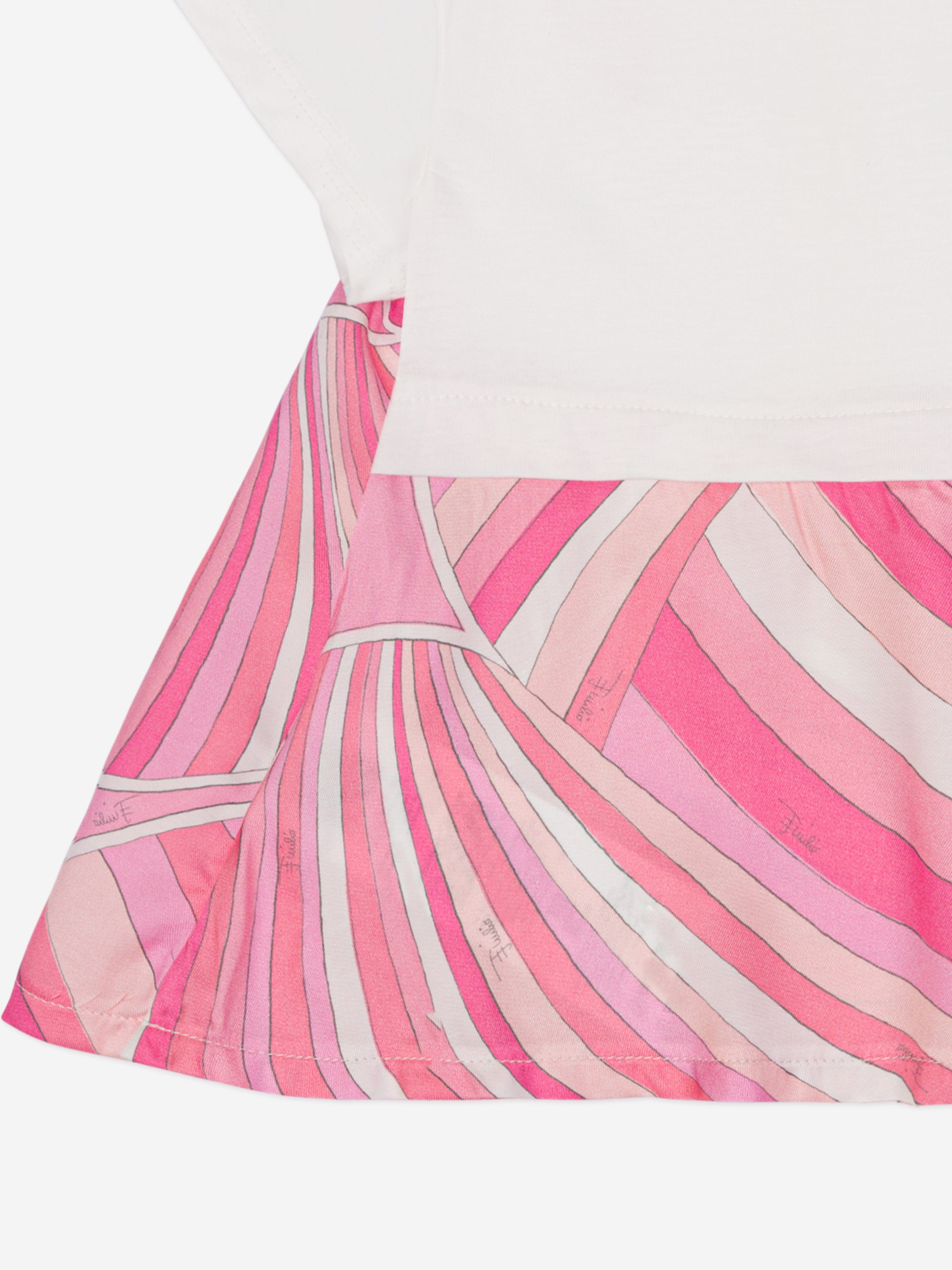 Baby Girls Iride Print Jersey Dress in Ivory