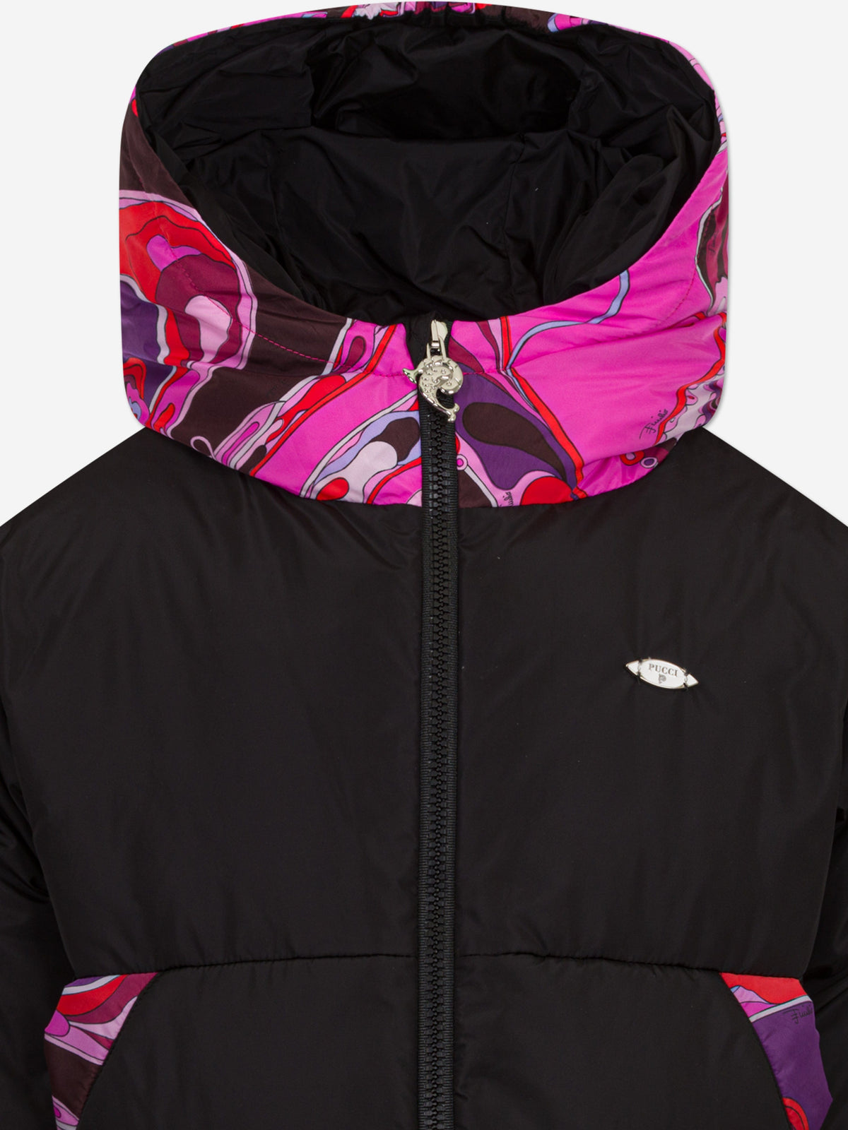 PUCCI Girls Down Padded Jacket in Black | Childsplay Clothing