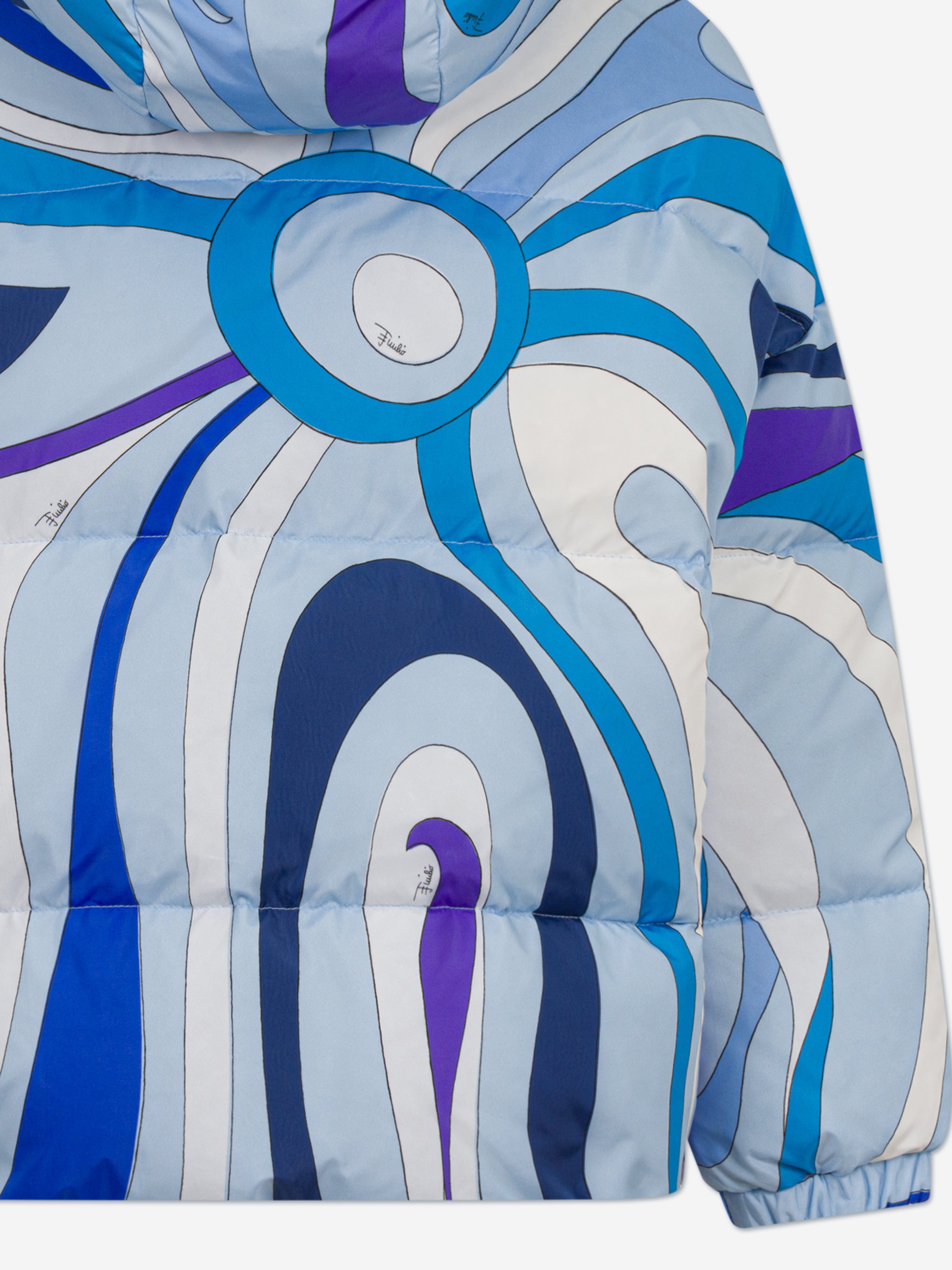 PUCCI Girls Down Padded Puffer Jacket in Blue | Childsplay Clothing