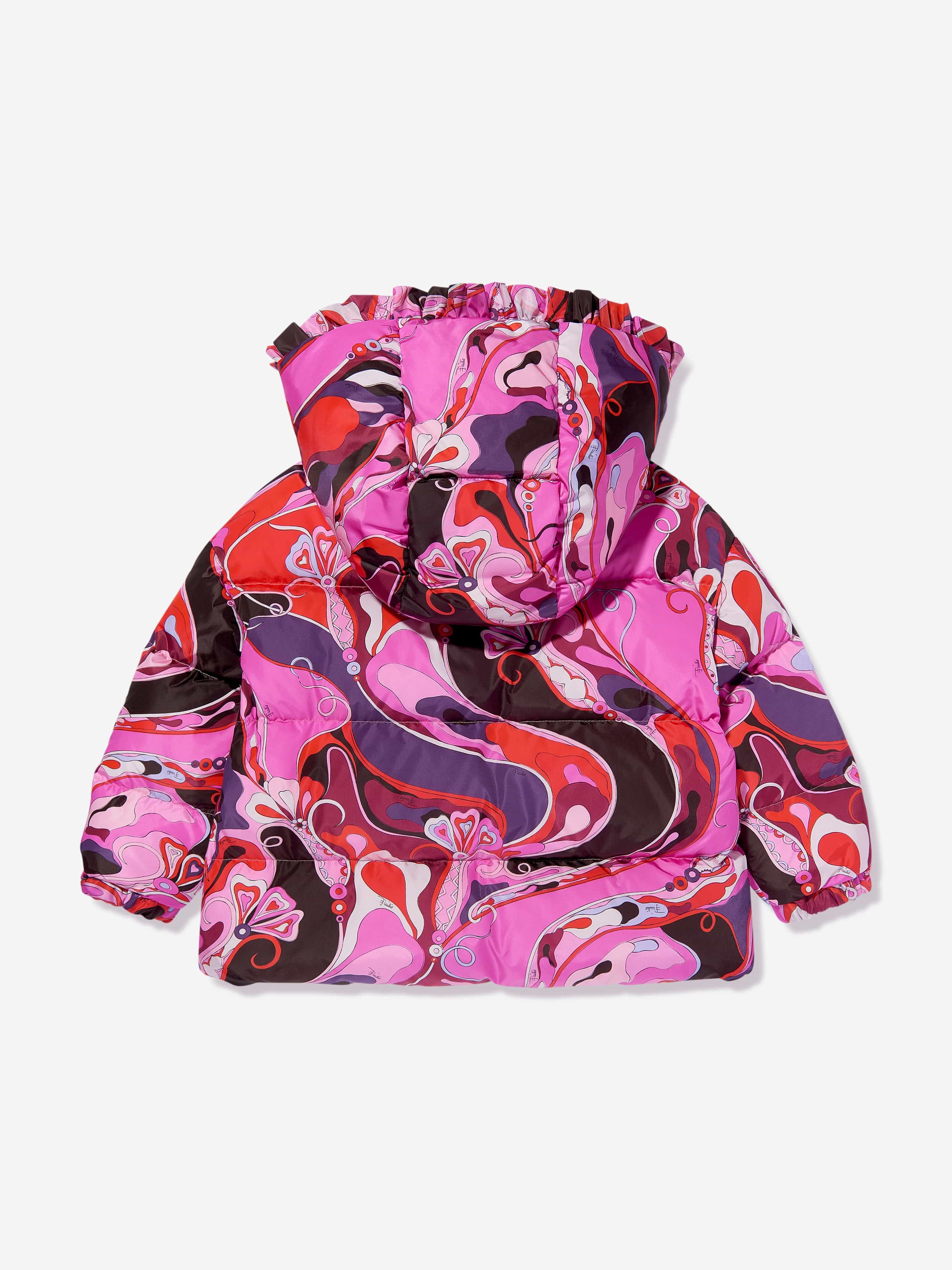 PUCCI Girls Down Padded Puffer Jacket in Pink | Childsplay Clothing