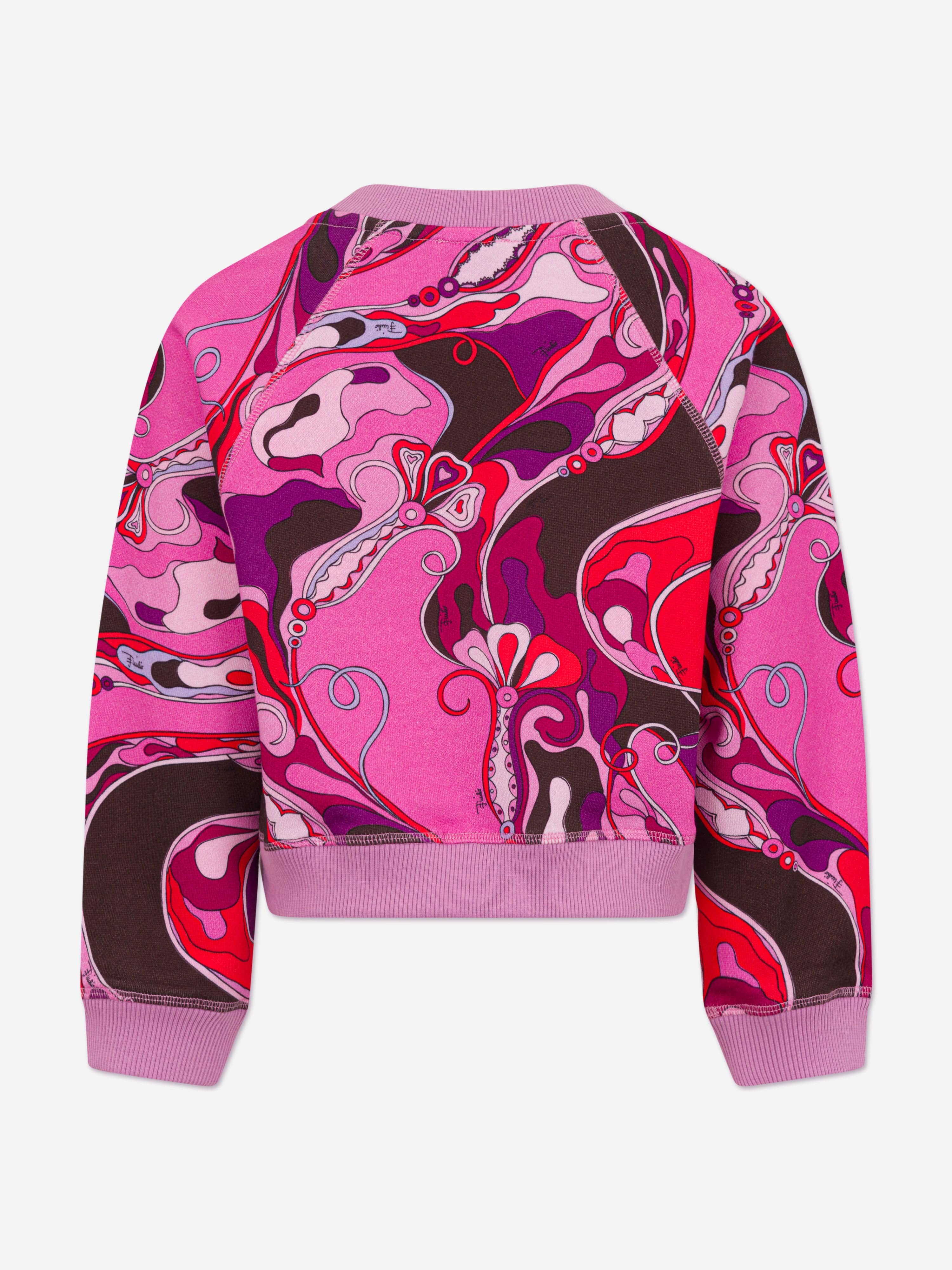 PUCCI Girls Orchidee Print Sweatshirt in Pink | Childsplay Clothing