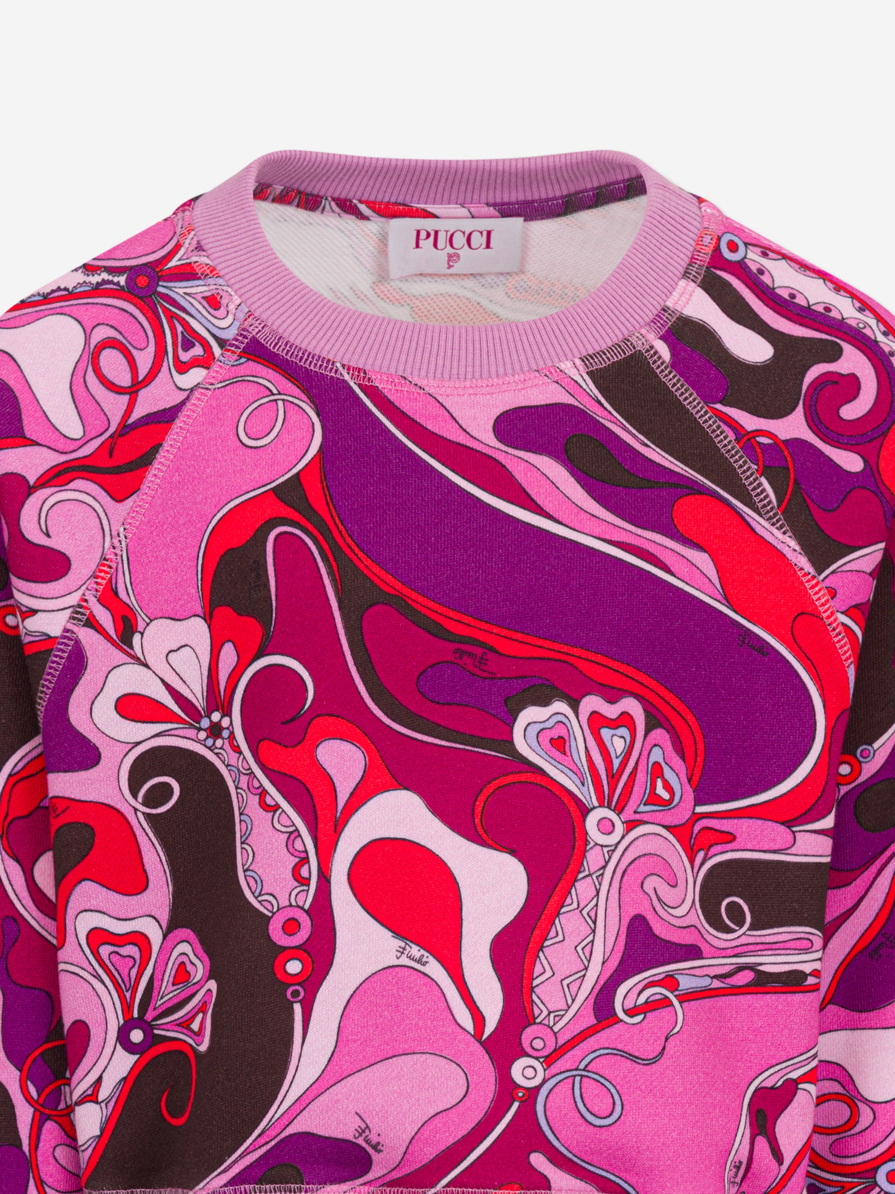 PUCCI Girls Orchidee Print Sweatshirt in Pink | Childsplay Clothing