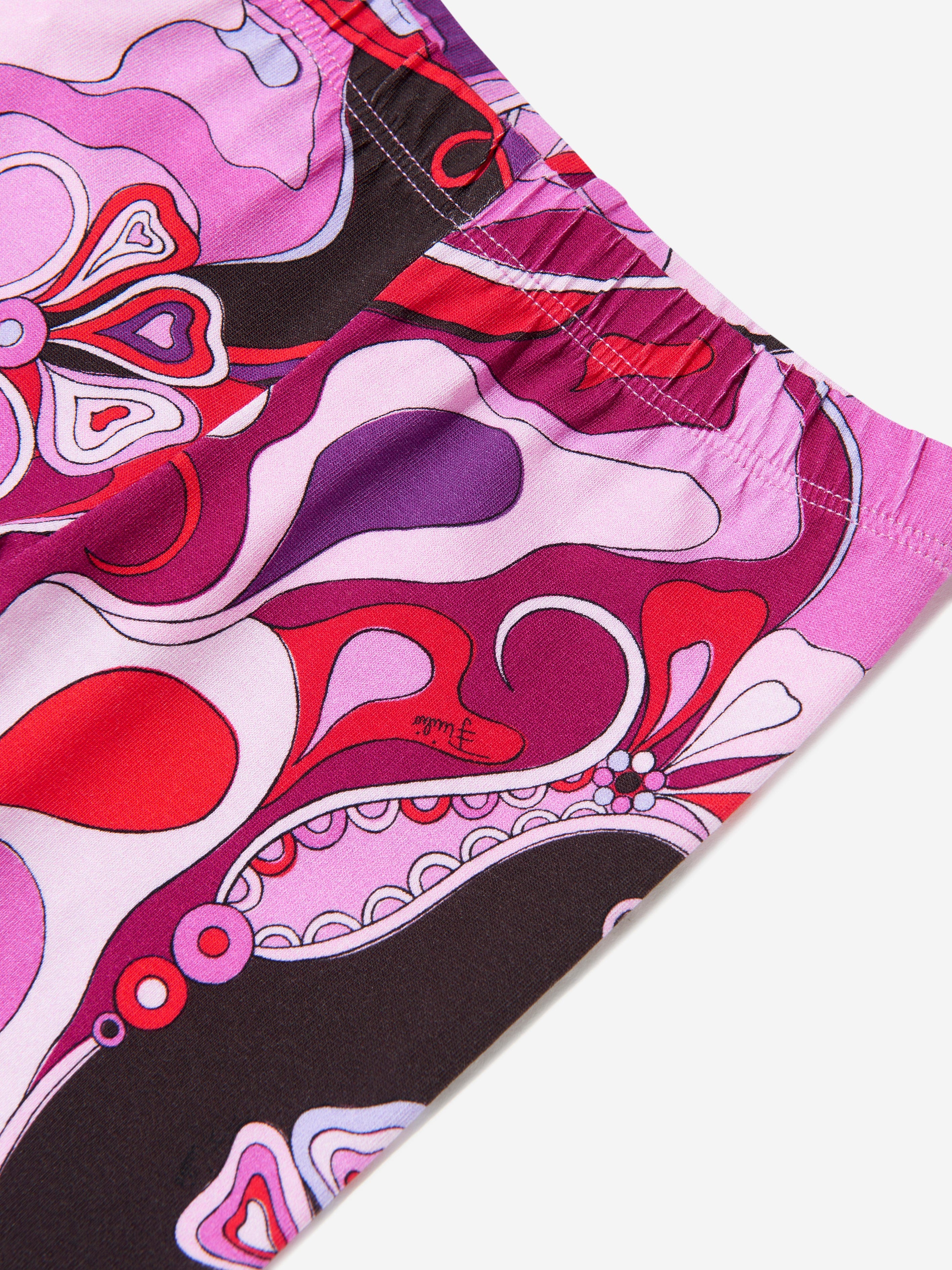 Baby Girls Orchidee Print Leggings in Pink