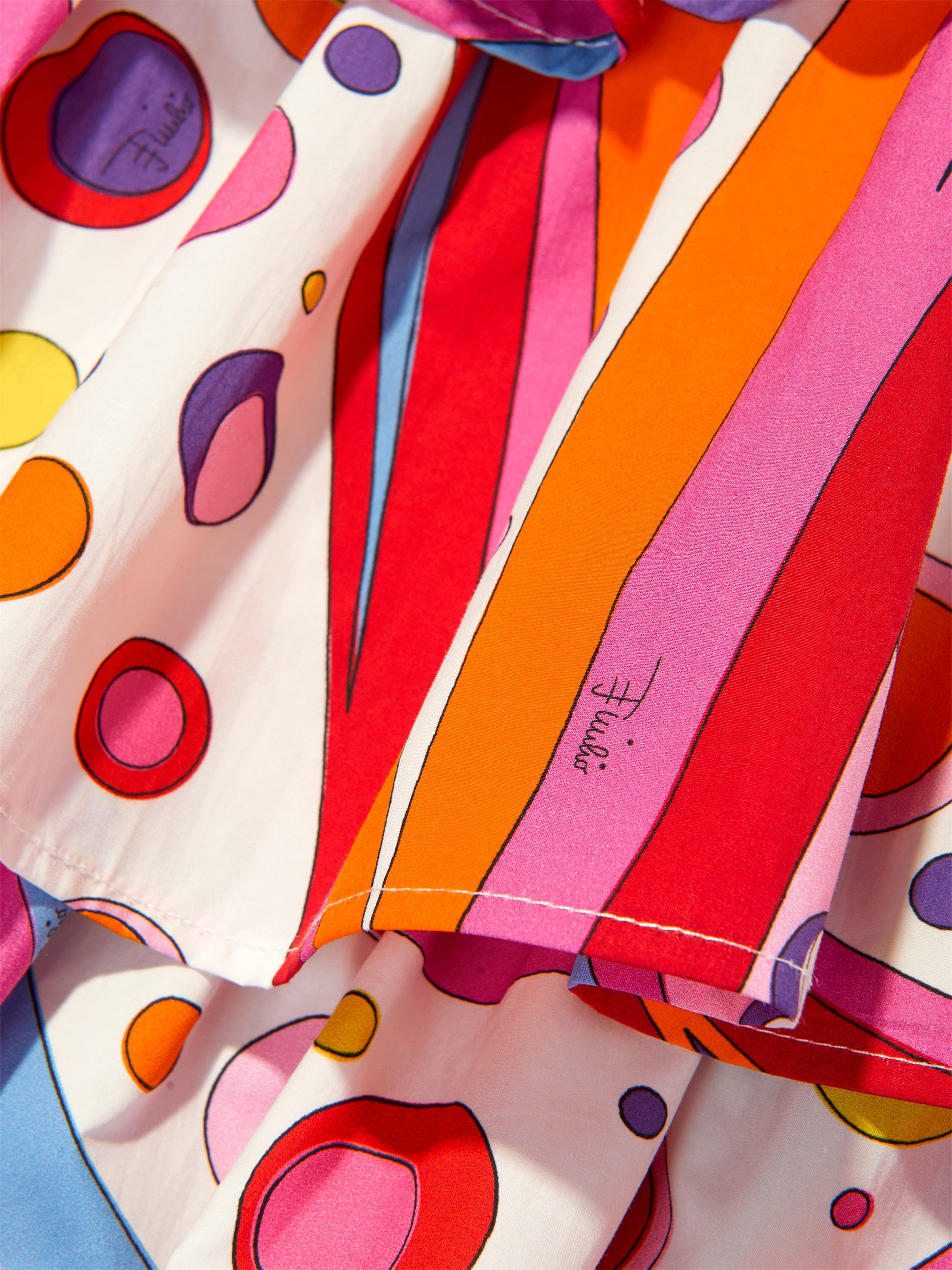 PUCCI Girls Fontane Print Ruffle Dress in Multicolour