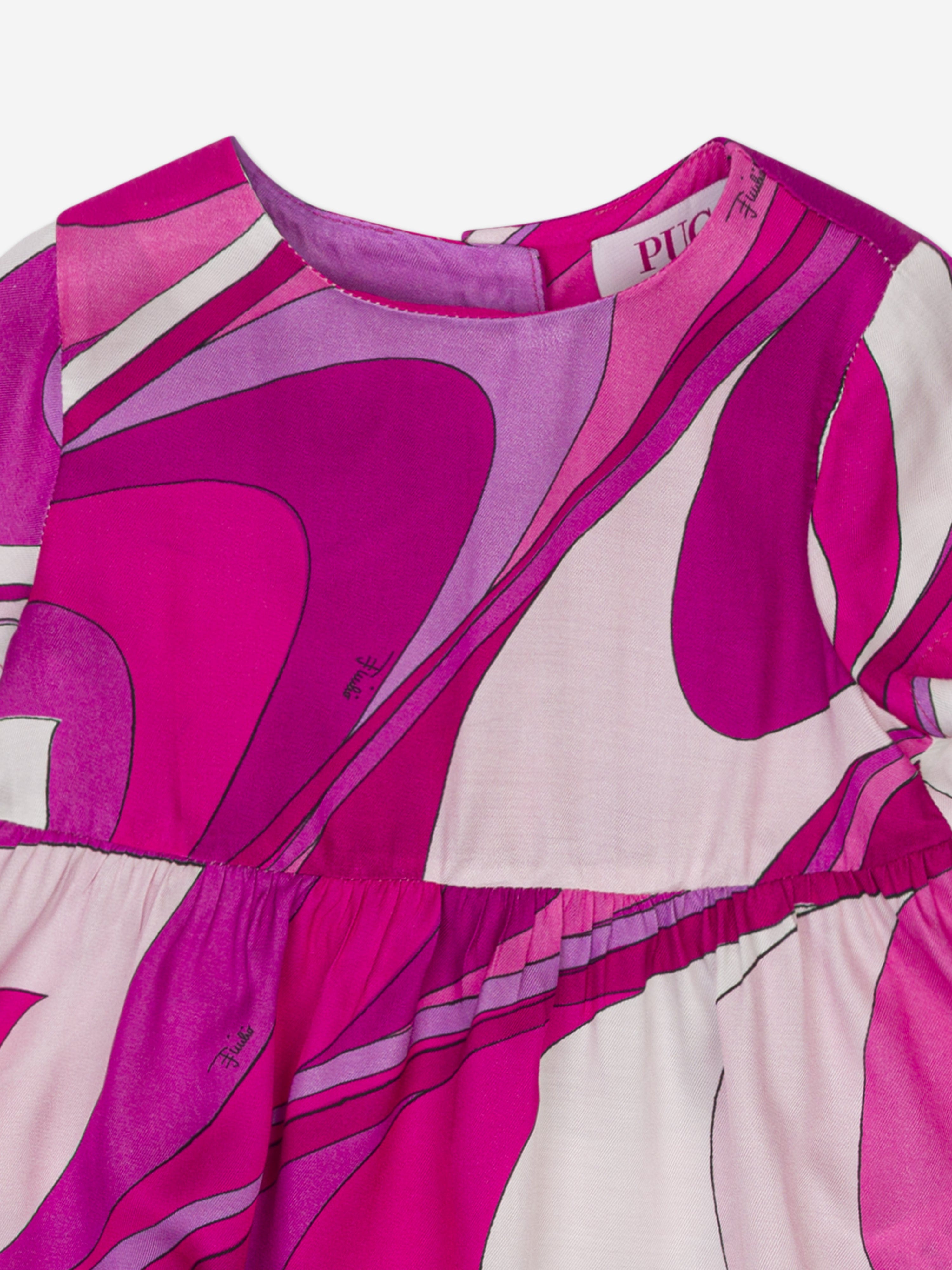 PUCCI Baby Girls Marmo Print Dress in Pink