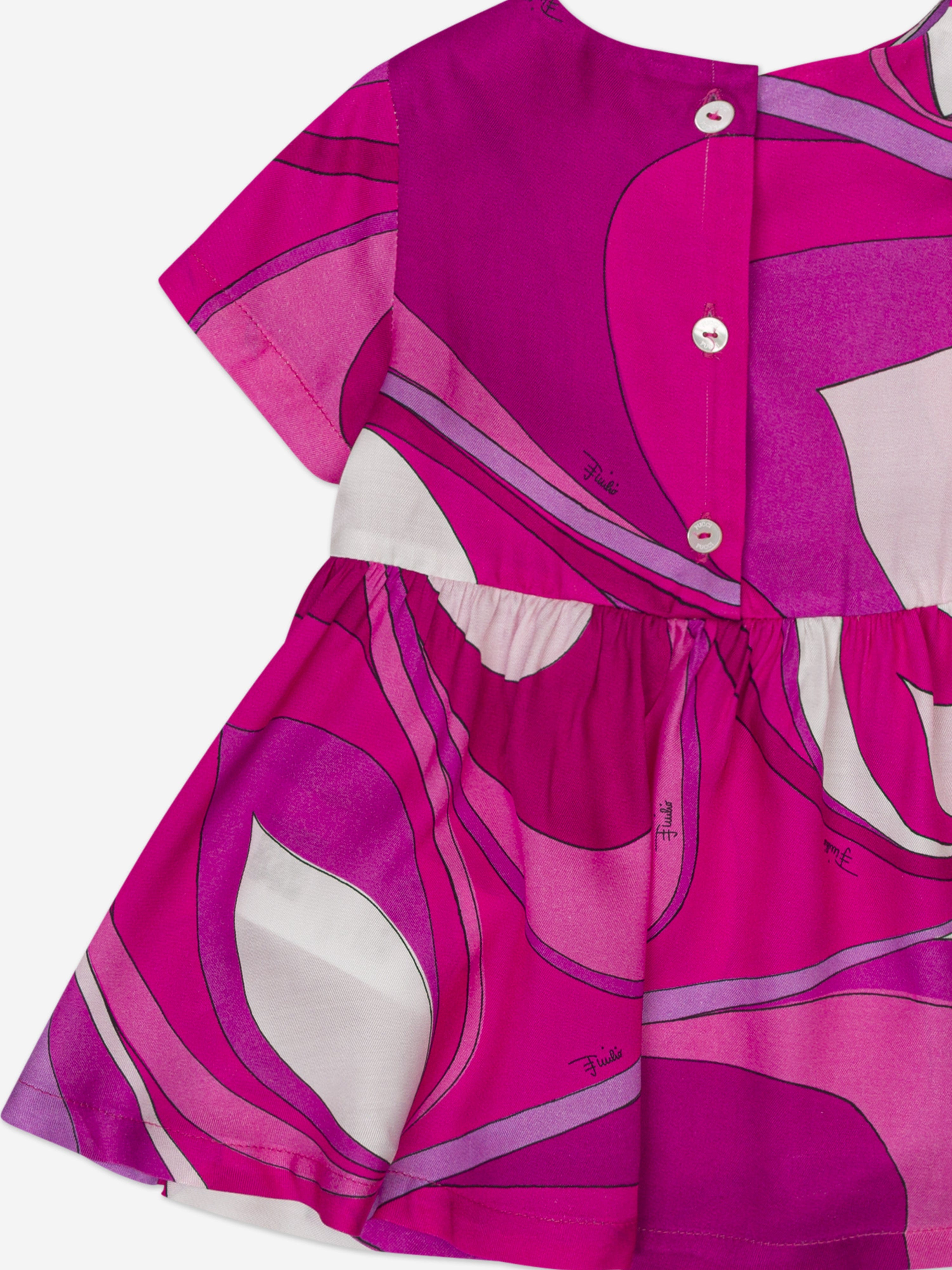 pucci marmo mini dress Emilio Pucci Junior | Purple dress for Baby Girl with Print