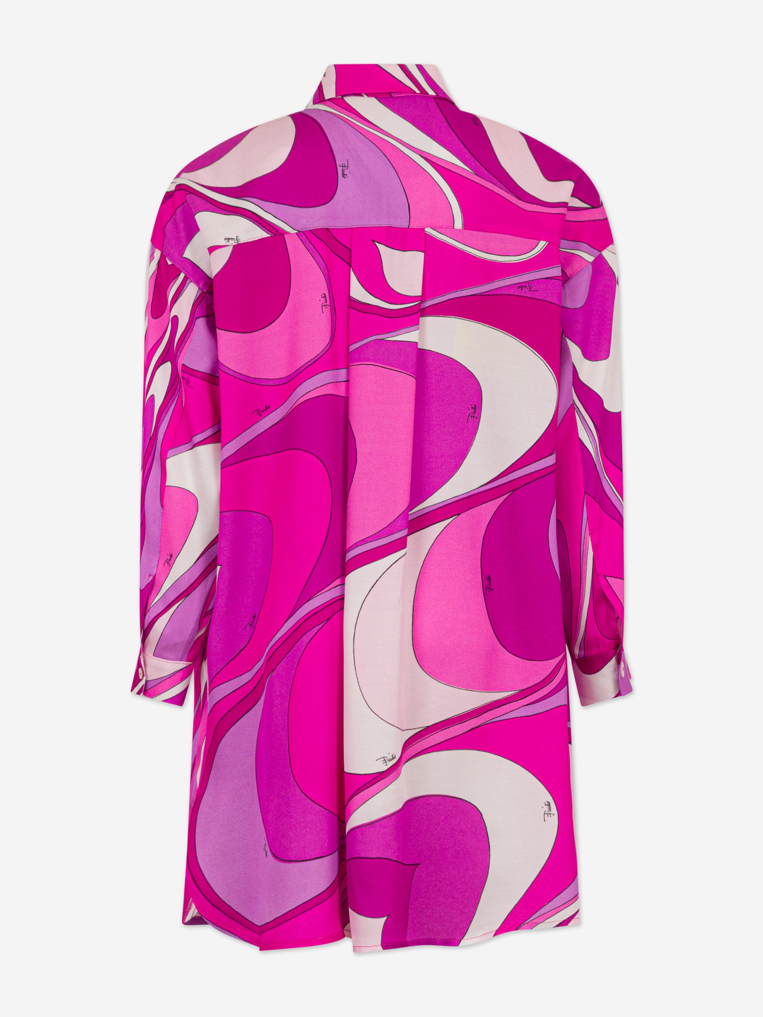 pucci shirt dress PUCCI Crepe Iride Print Long Shirt Dress Emilio Pucci